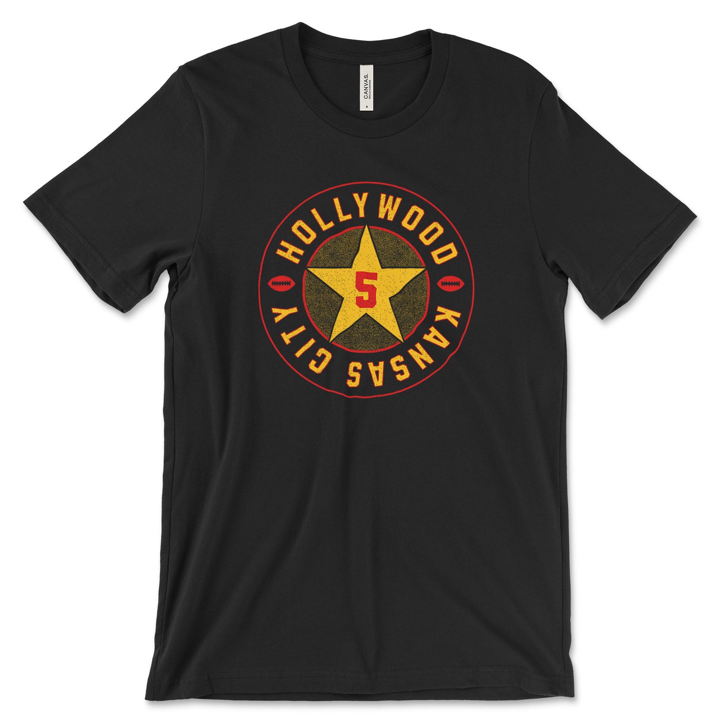 KC Swag - Kansas City Chiefs HOLLYWOOD BROWN STAR on black unisex t-shirt