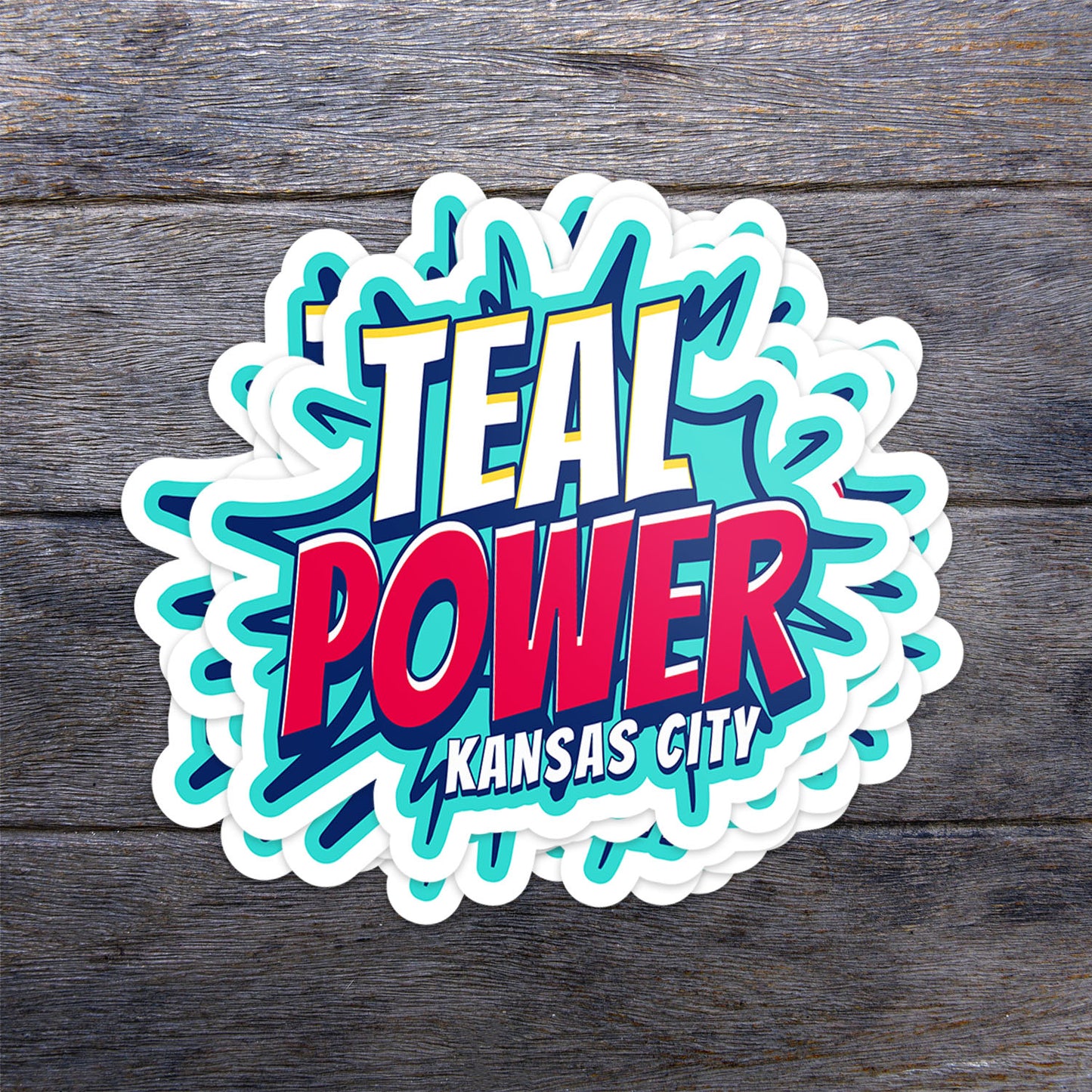 Teal Power Vinyl Sticker