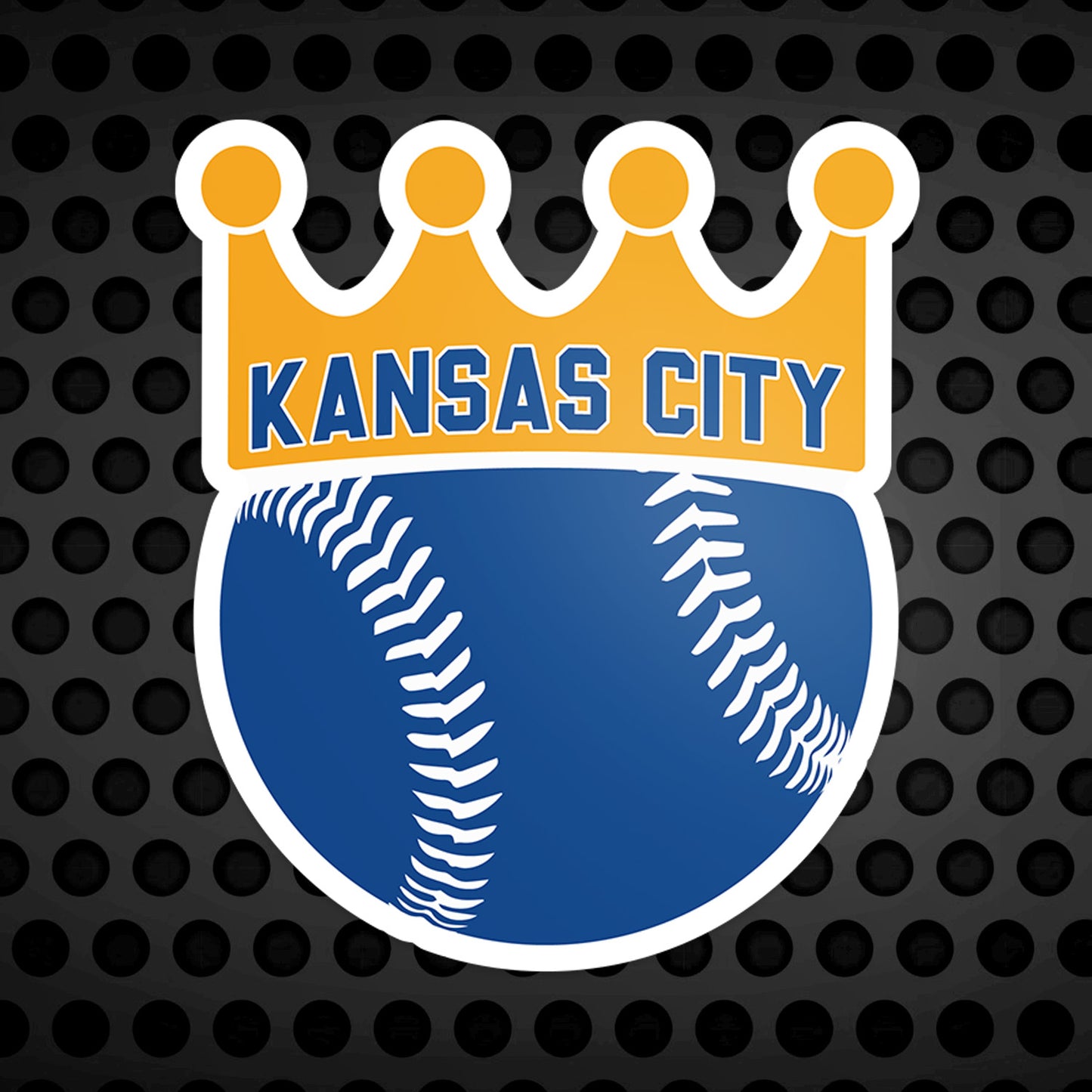 Baseball KC Crown Vinyl Sticker