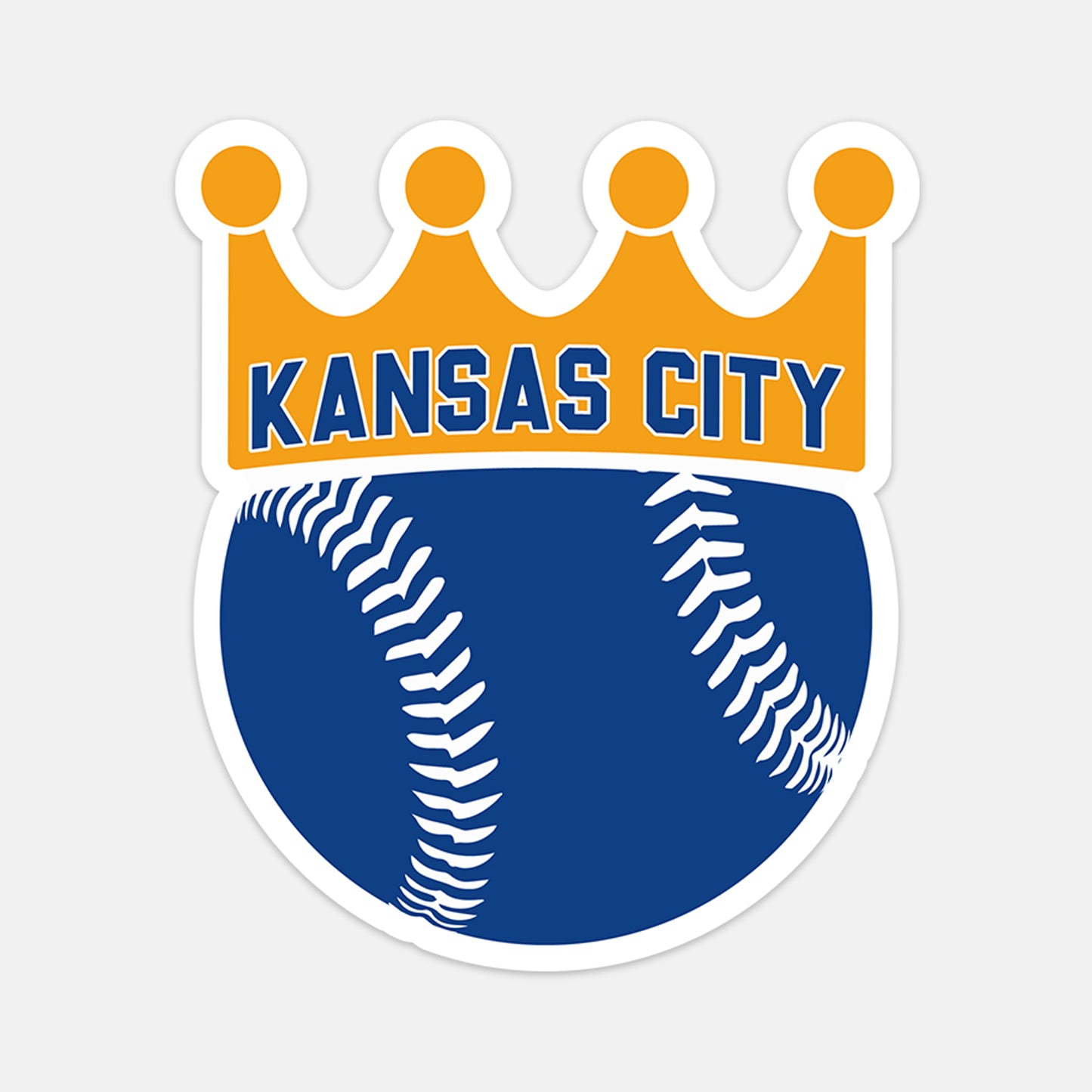 Baseball KC Crown Vinyl Sticker