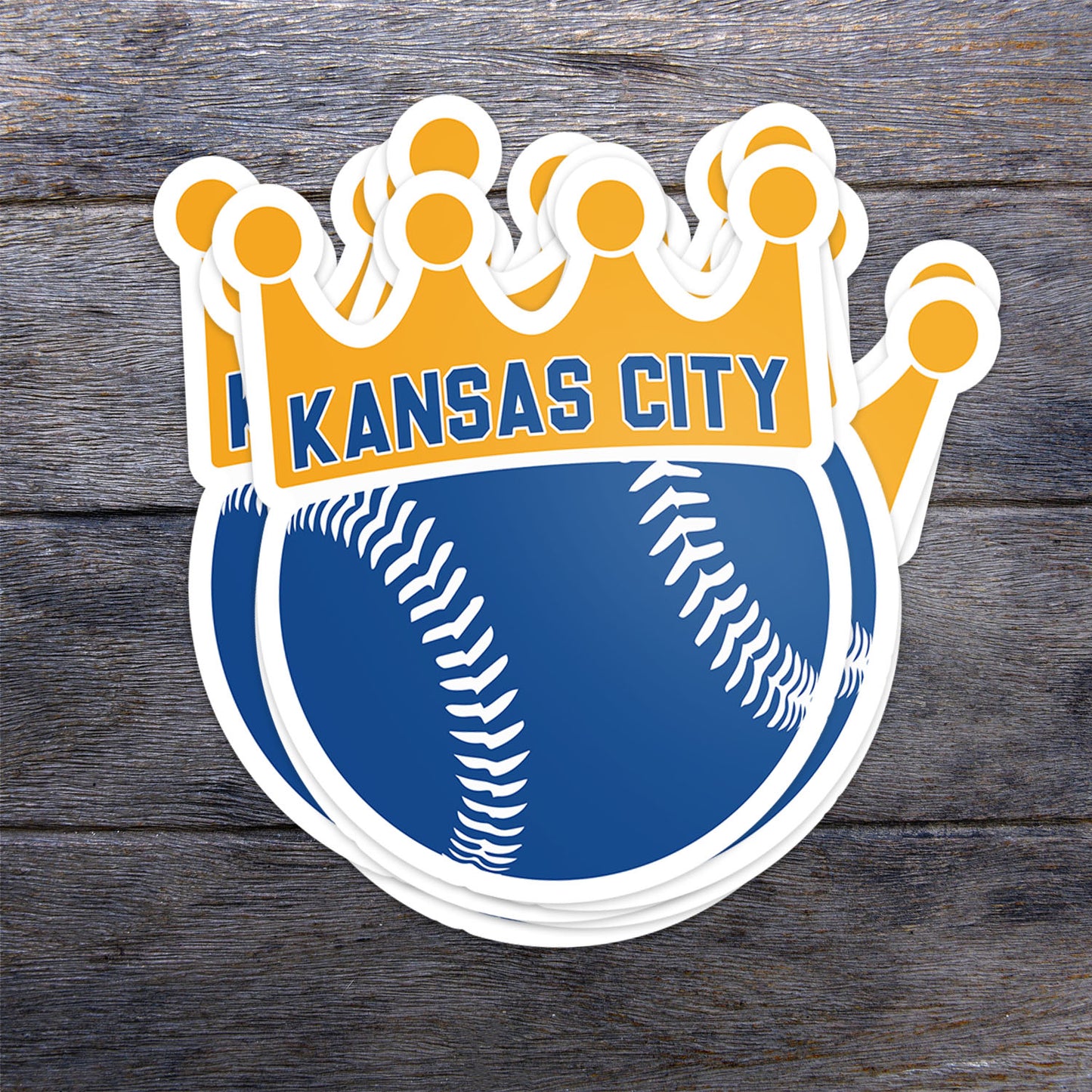 Baseball KC Crown Vinyl Sticker