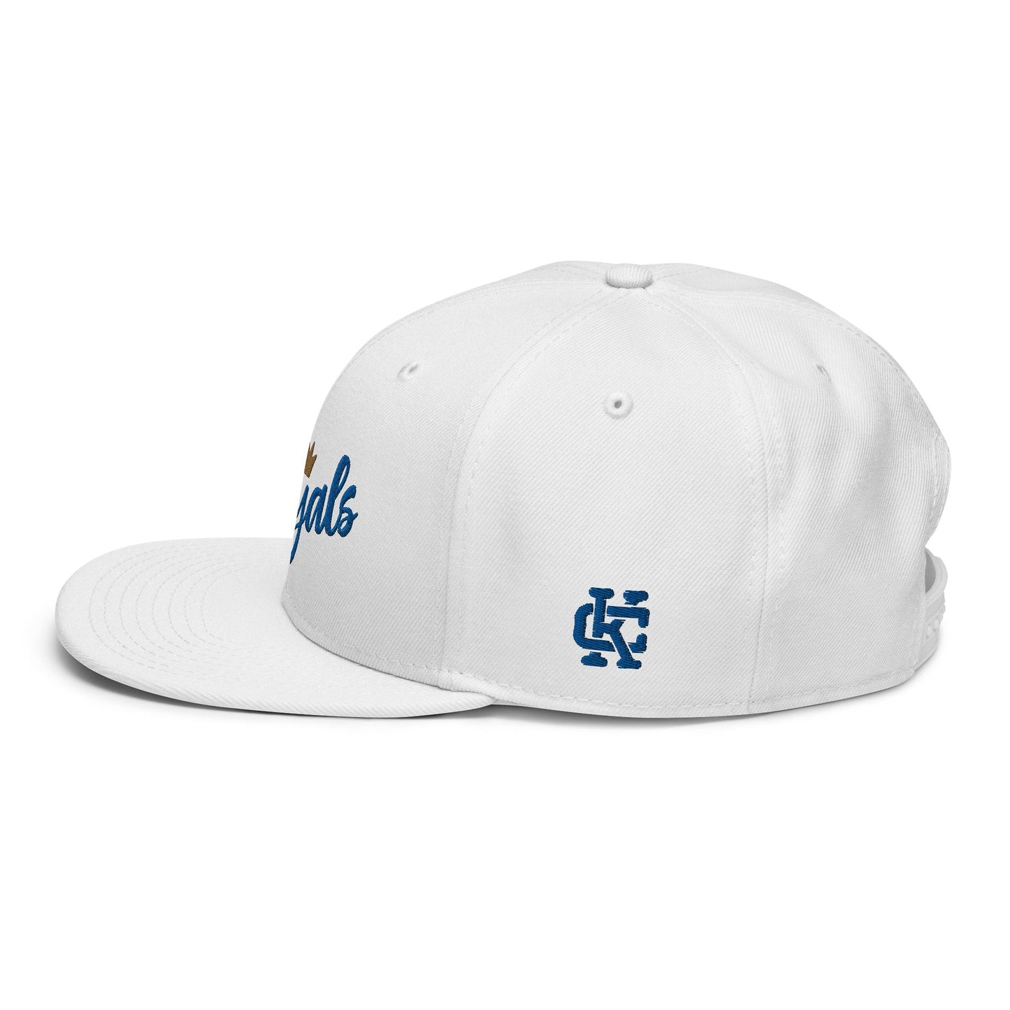 KC Swag Kansas City Royals White Flower Crown Flat Snapback Hat