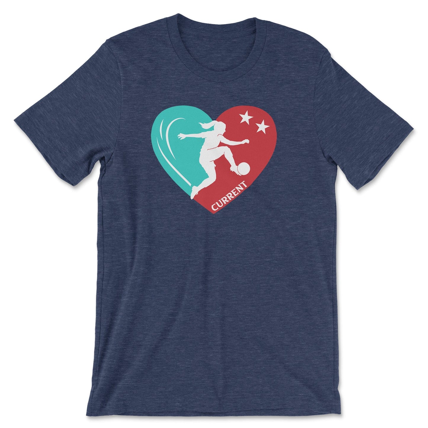 KC Swag Kansas City Current PLAYER HEART on heather navy unisex t-shirt