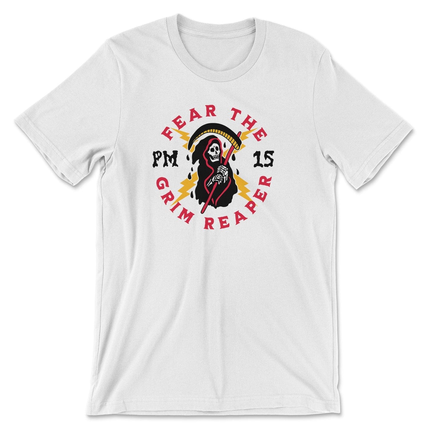 KC Swag Kansas City Chiefs GRIM REAPER PM15 on white t-shirt