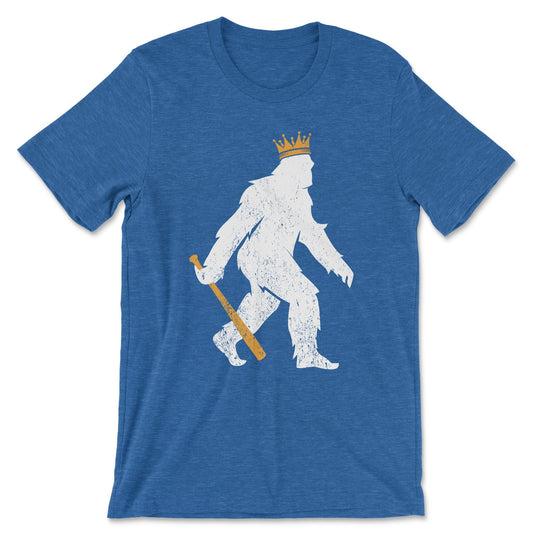 KC Swag Kansas City Royals THE PASQUATCH on heather royal blue unisex t-shirt