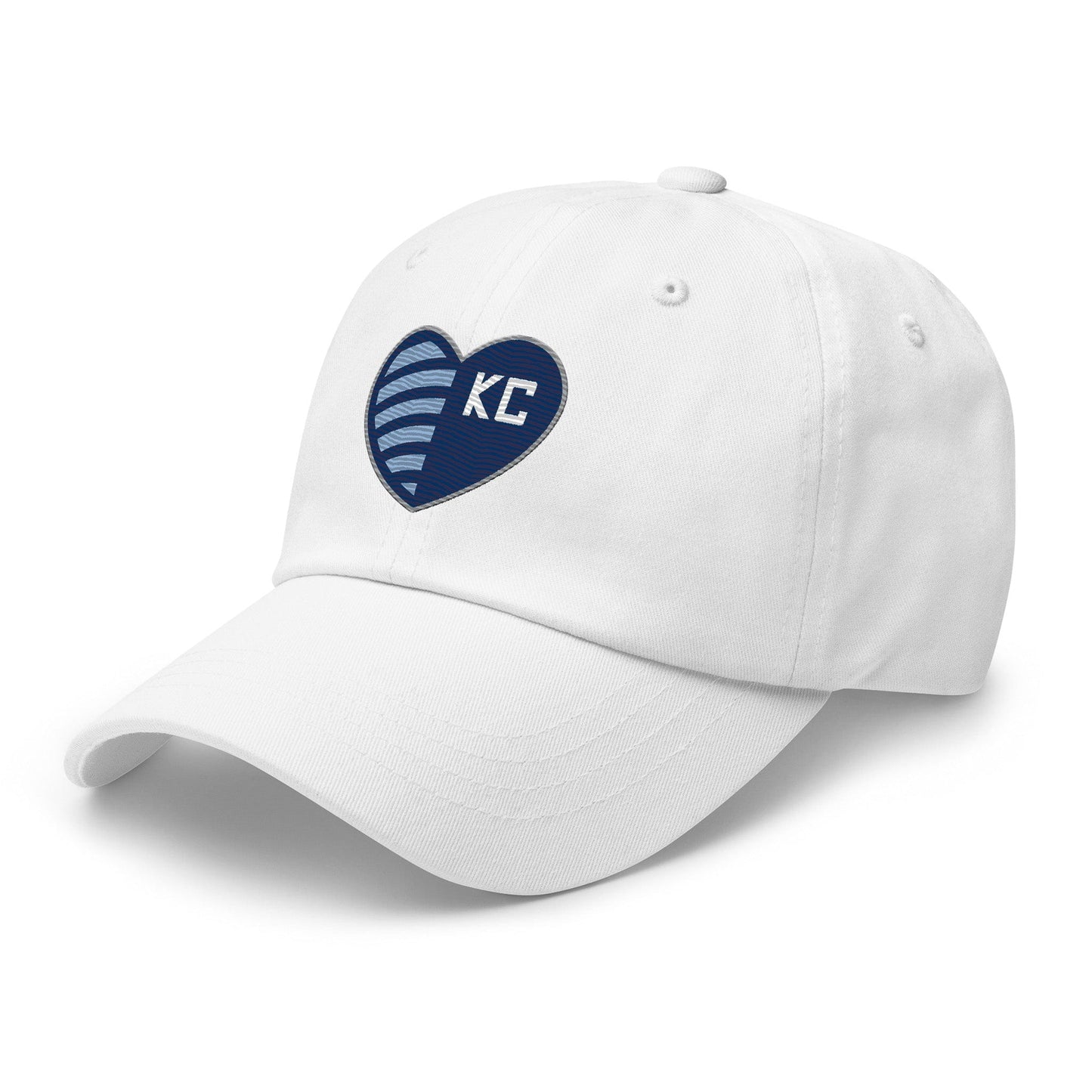 KC Swag Sporting Kansas City White Striped Heart Classic Dad Hat