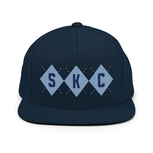 KC Swag Sporting Kansas City Navy Argyle Diamonds Flat Snapback Hat