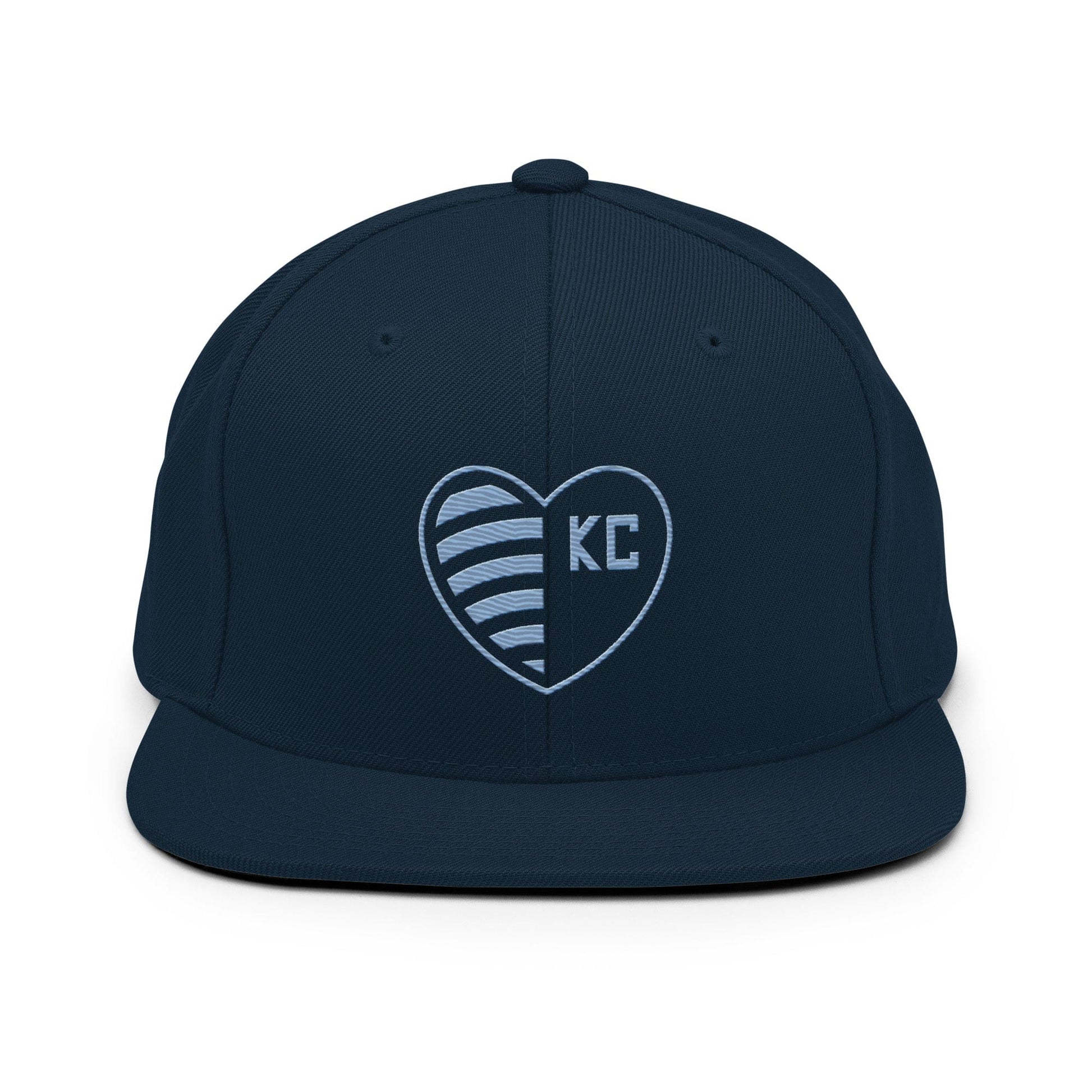 KC Swag Sporting Kansas City Navy Striped Heart Flat Snapback Hat