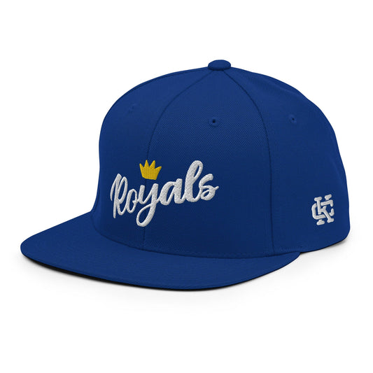 KC Swag Kansas City Royals Blue Flower Crown Flat Snapback Hat