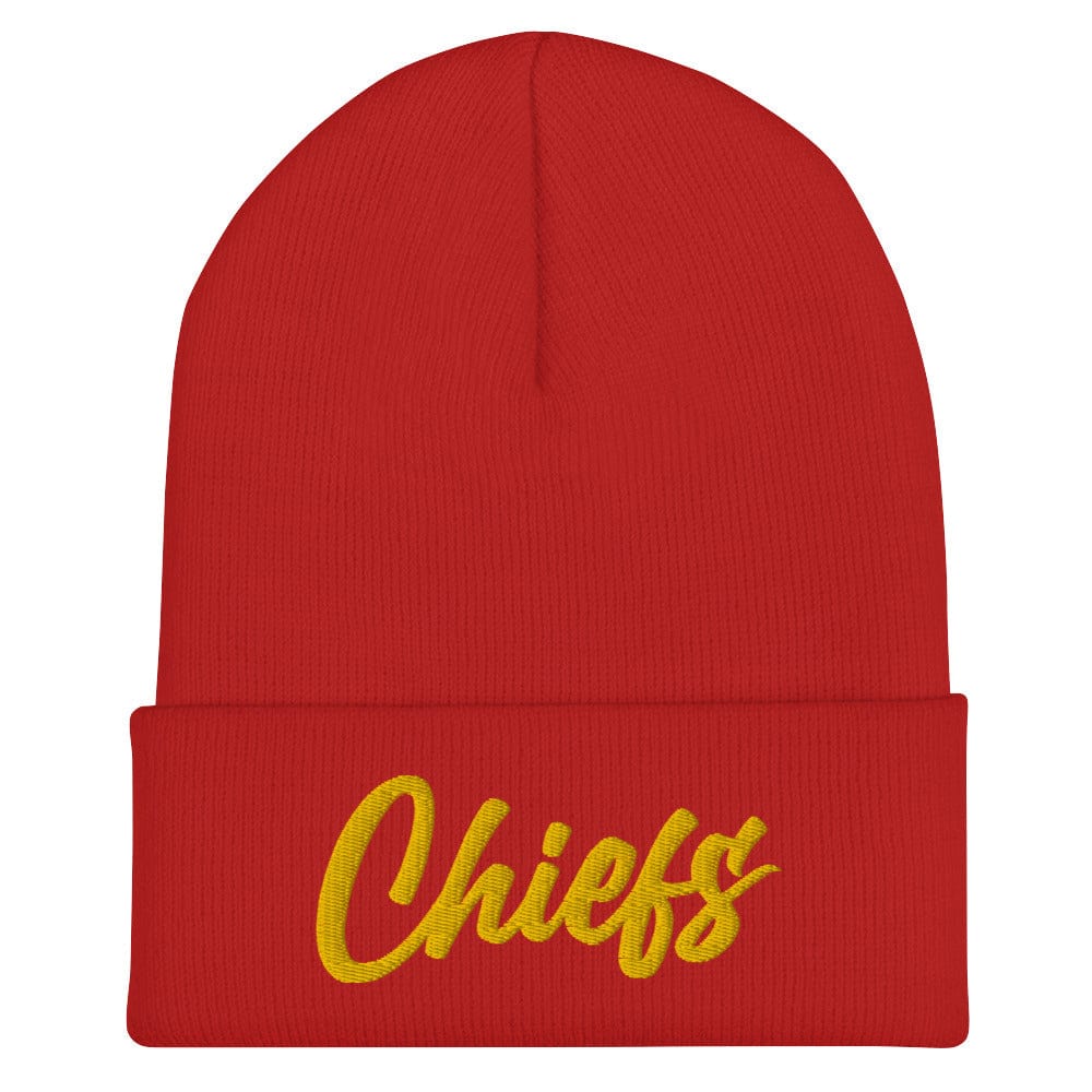Gold Chiefs Script - Kansas City Chiefs Cuffed Beanie