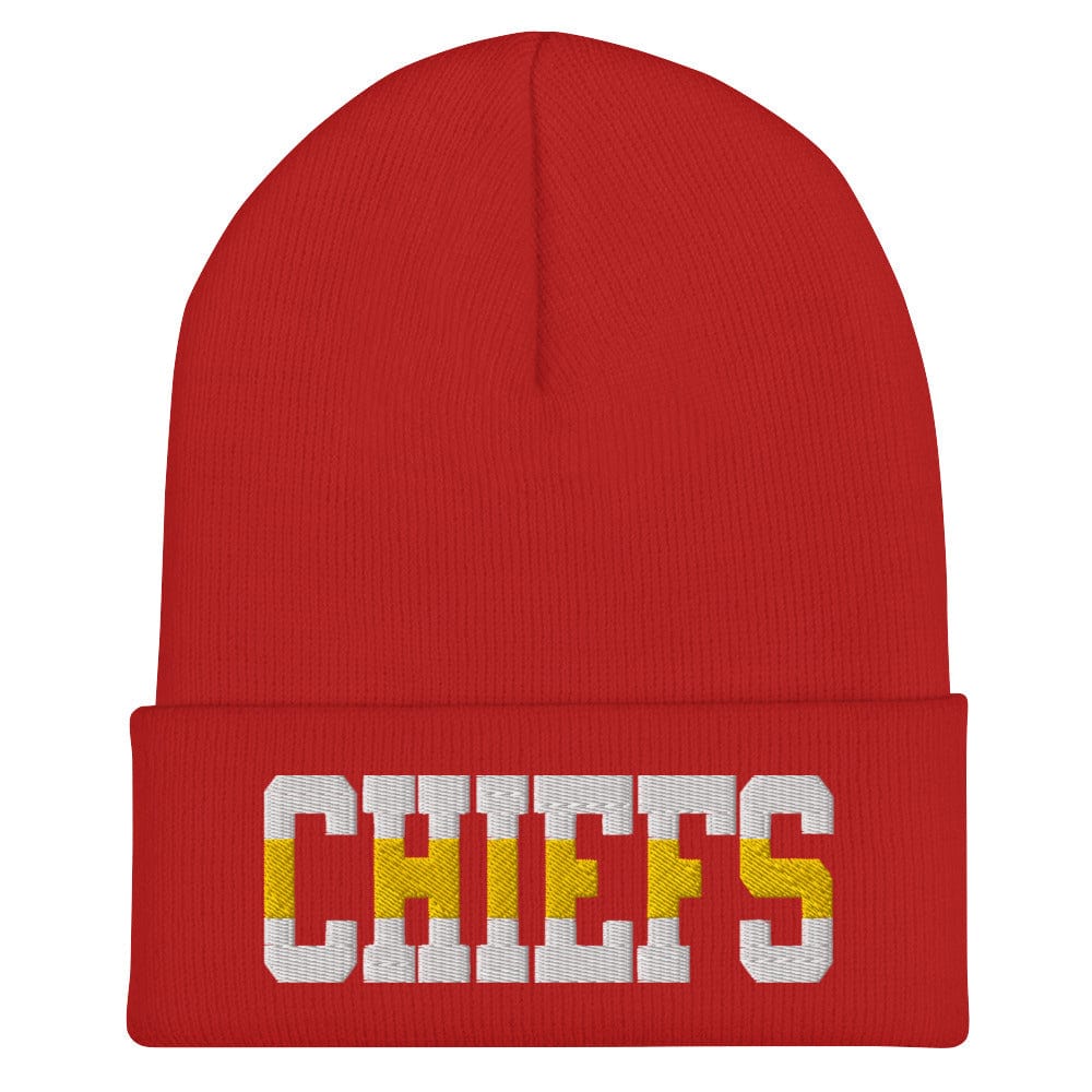 Gold Chiefs Striped - Kansas City Chiefs Cuffed Beanie