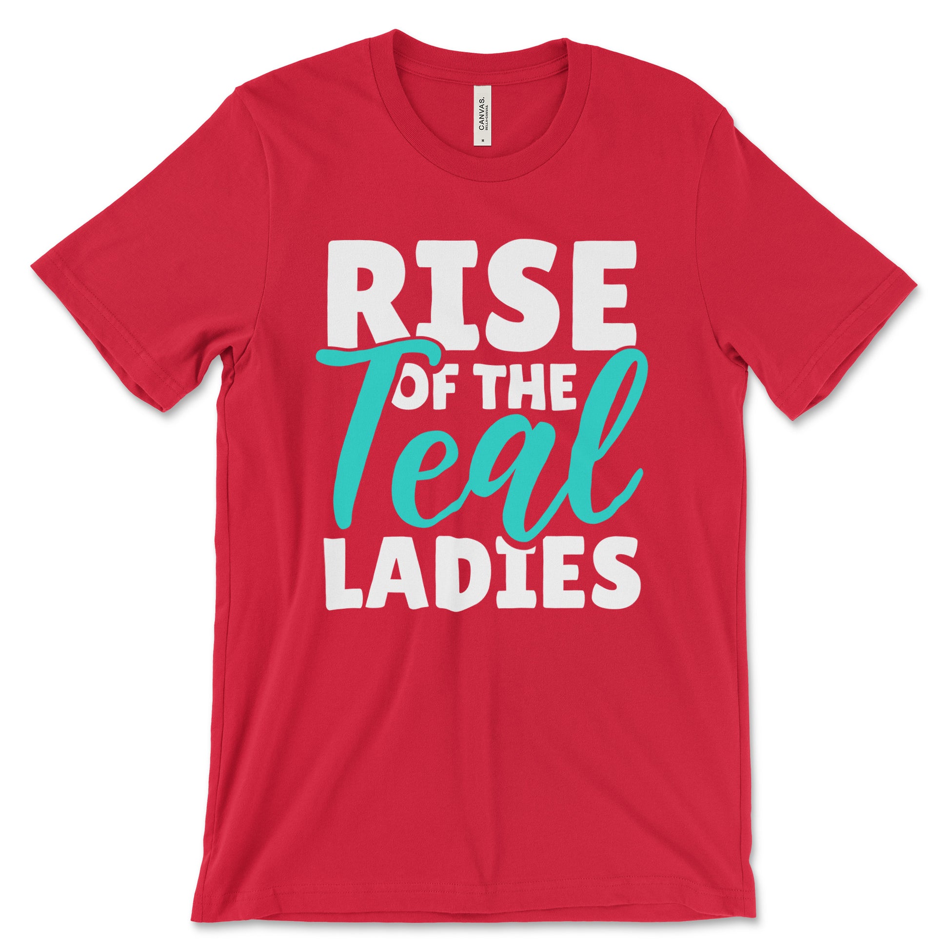 KC Swag - Kansas City Current, Rise Of The Teal Ladies design on a red unisex t-shirt