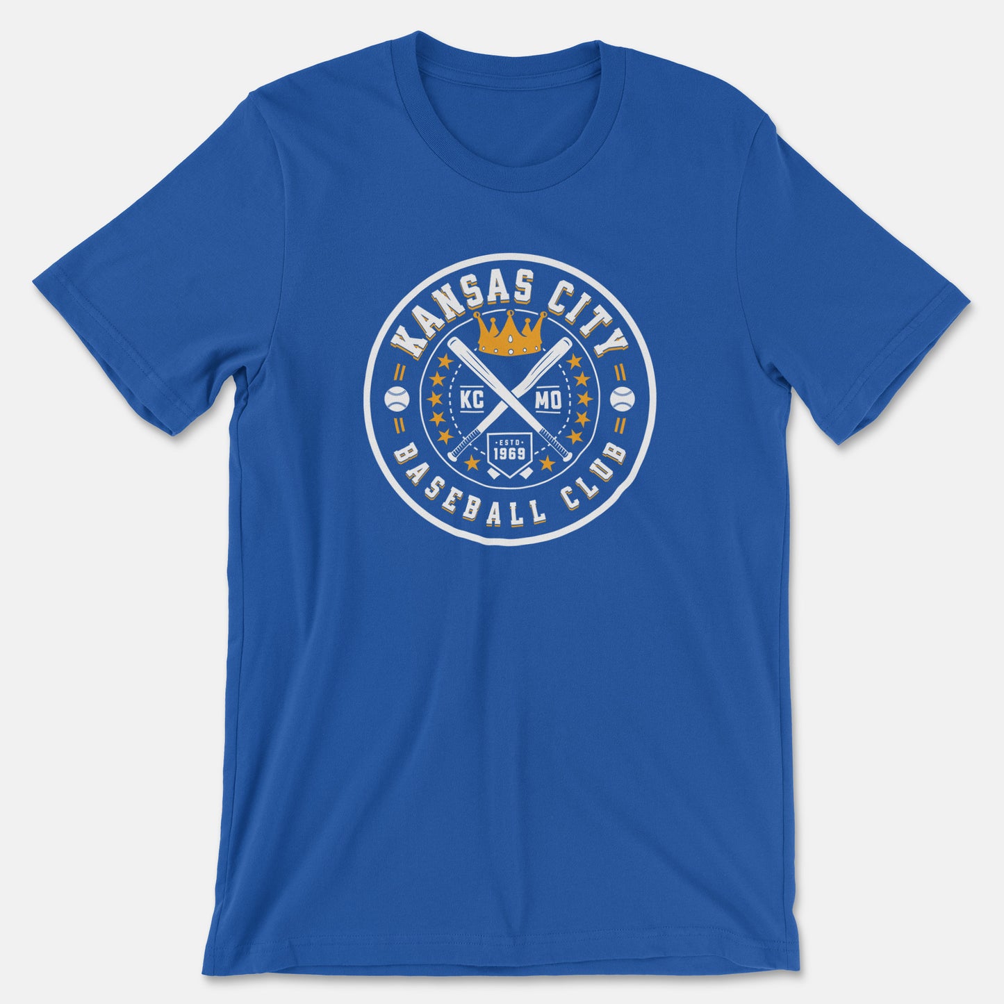 KC Swag - Kansas City Royals, Baseball Club design on royal blue unisex t-shirt 