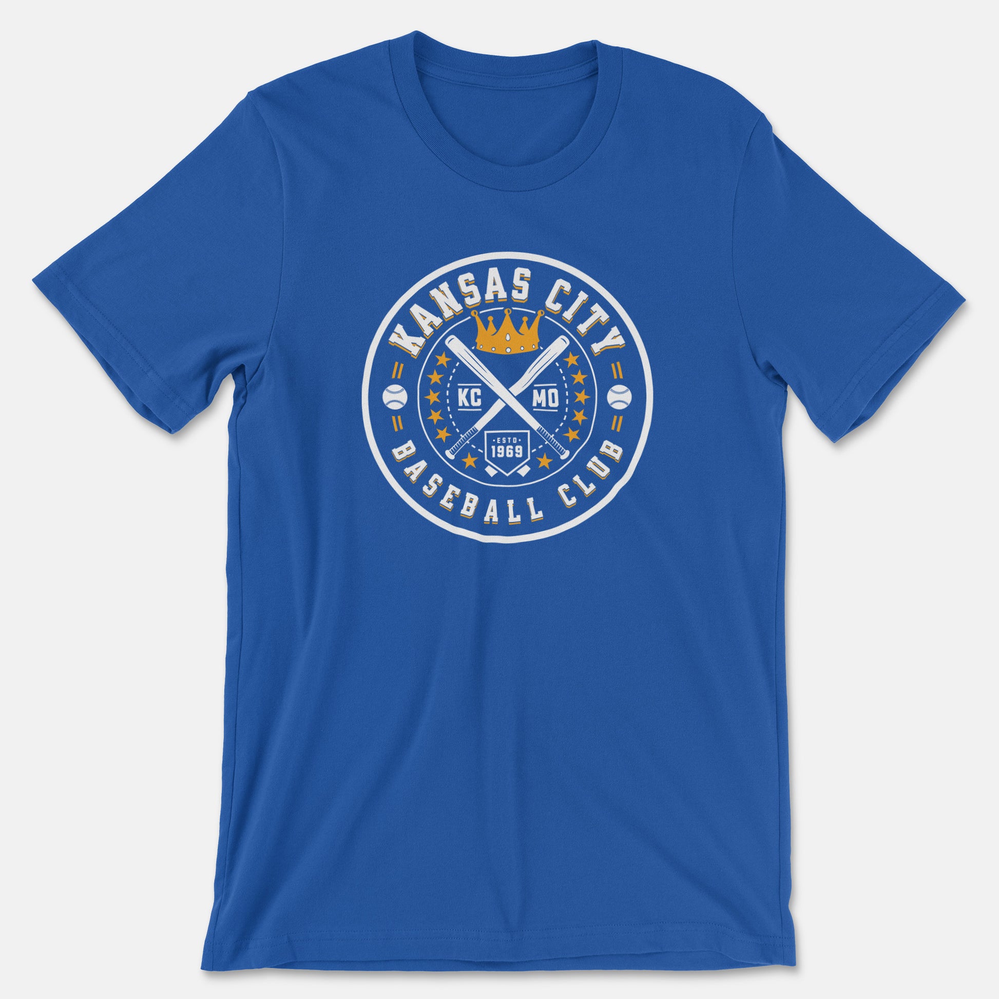 KC Swag - Kansas City Royals, Baseball Club design on royal blue unisex t-shirt 