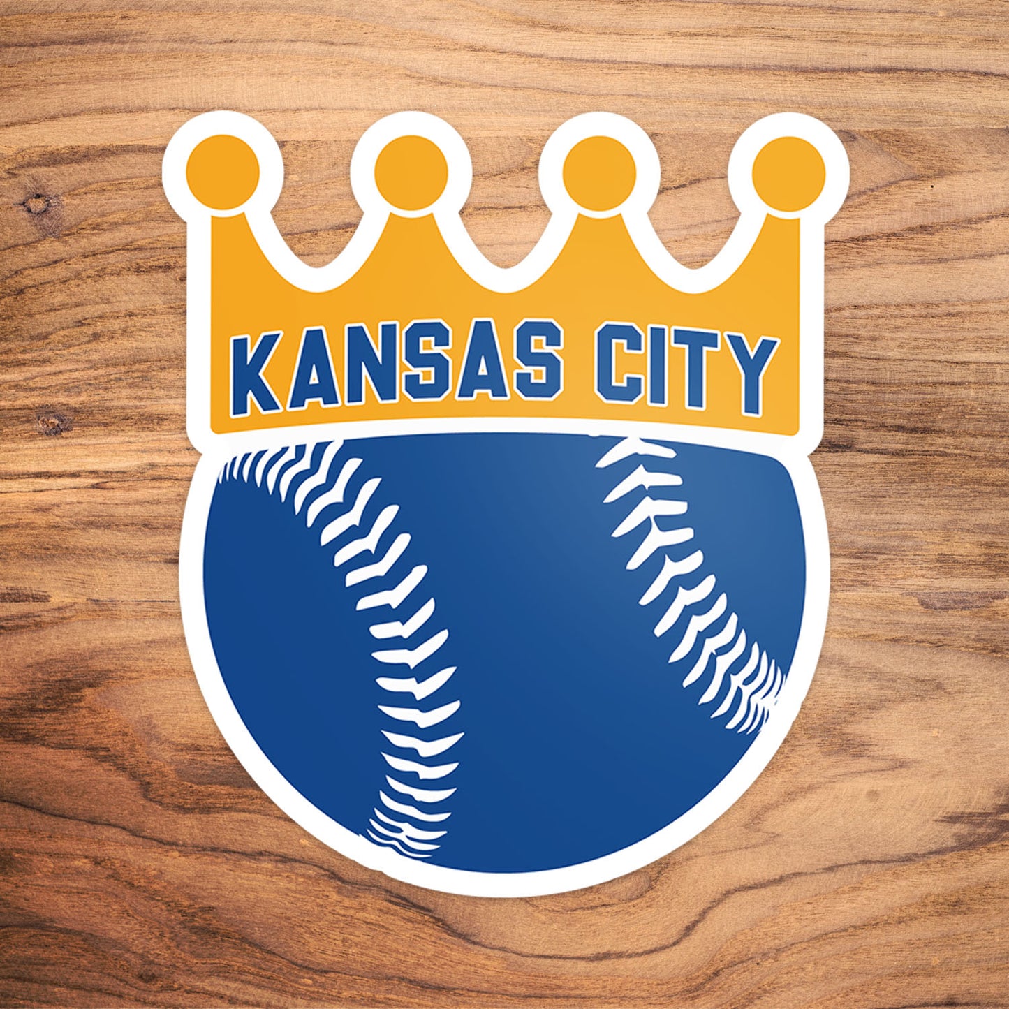 Baseball KC Crown Vinyl Sticker