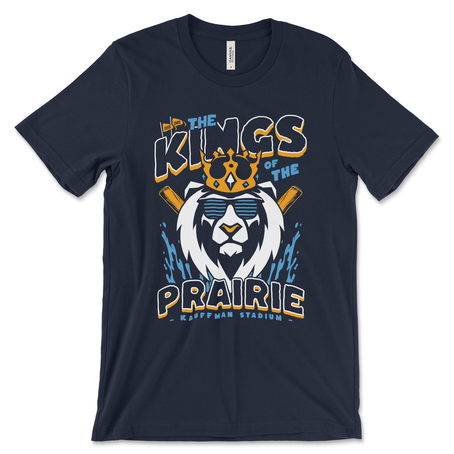 KC Swag - Kansas City Royals, Kings Of The Prairie design on navy blue unisex t-shirt 
