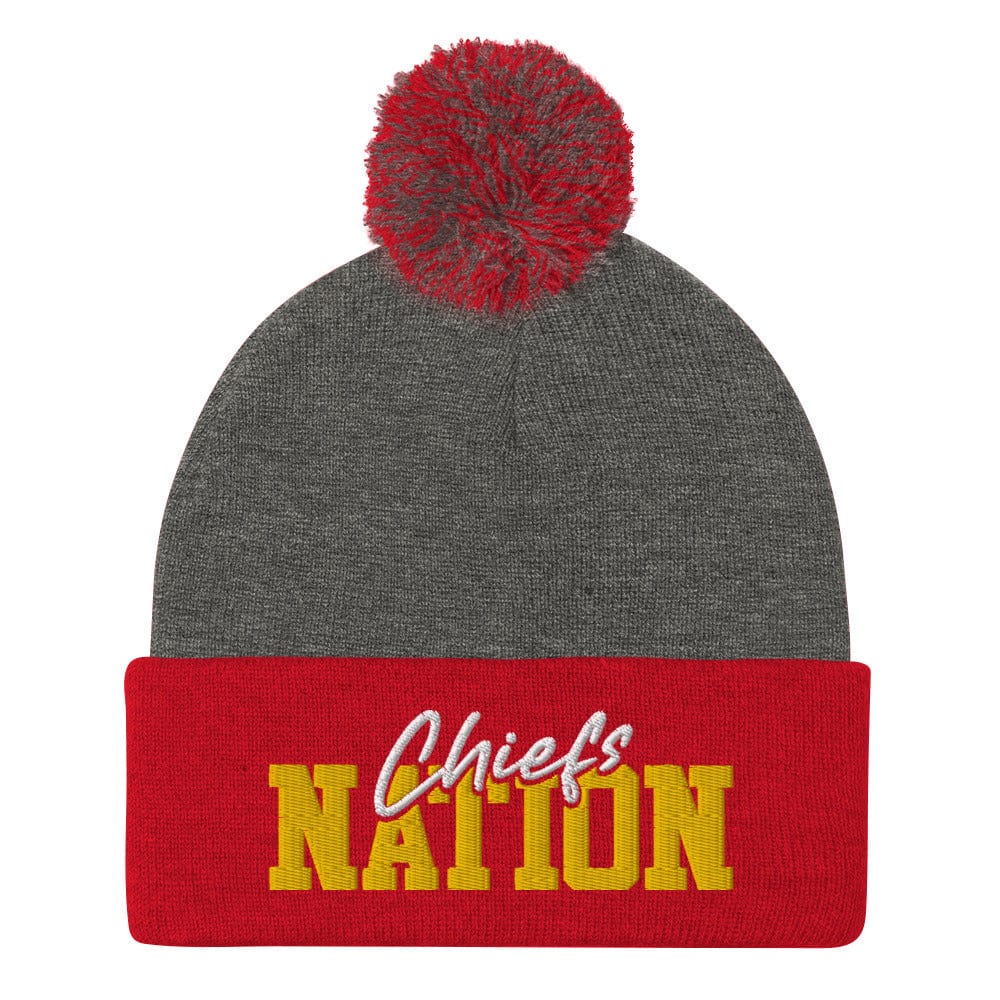 Red/Gold/White Chiefs Nation Pom-Pom Beanie