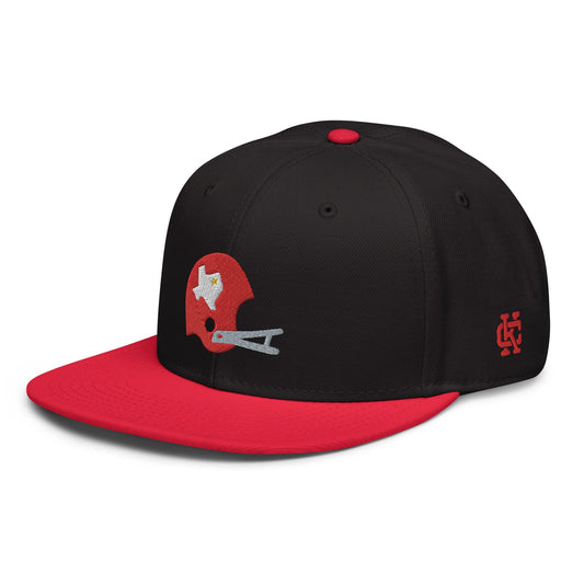 KC SWag Kansas City Chiefs Black/Red Texans Helmet Flat Snapback hat