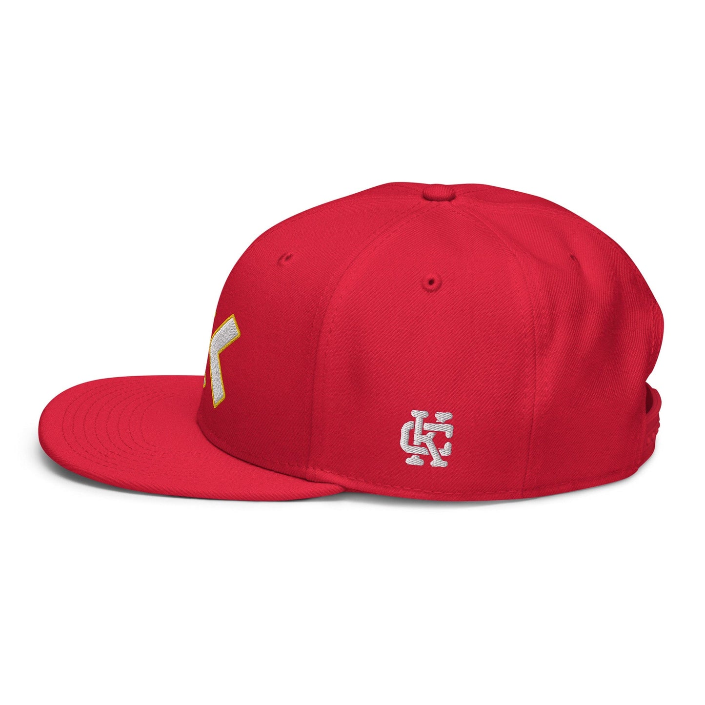 KC SWag Kansas City Chiefs red Greek KC Flat Snapback hat