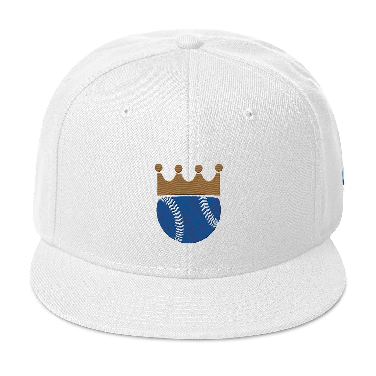 KC Swag Kansas City Royals White Crowned Baseball Flat Snapback Hat