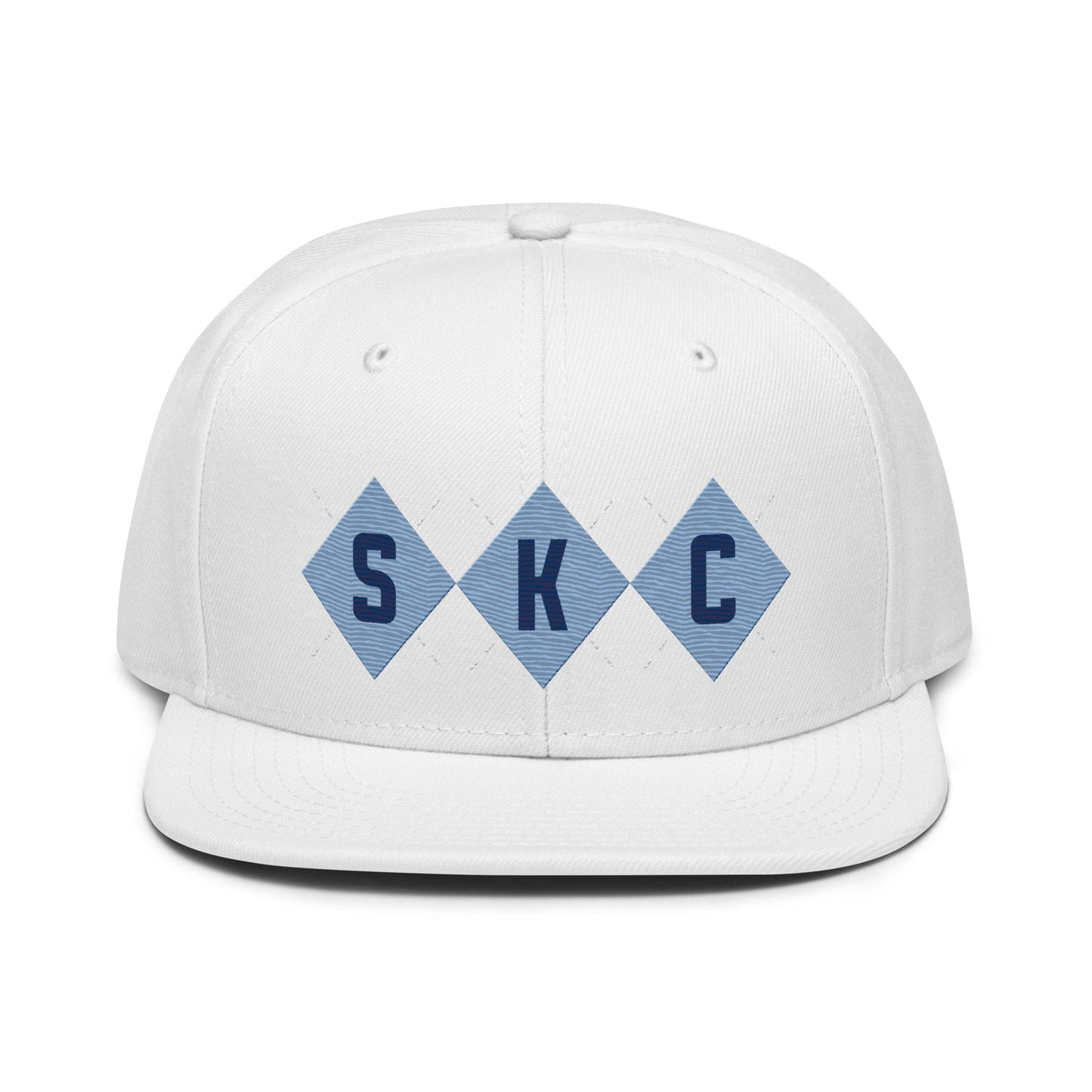 KC Swag Sporting Kansas City White Argyle Diamonds Flat Snapback Hat