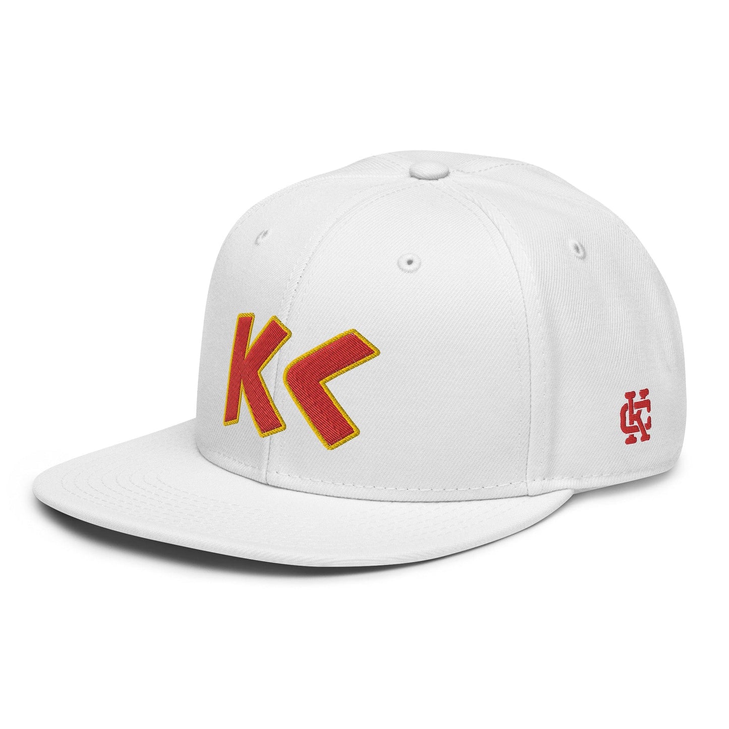KC SWag Kansas City Chiefs White Greek KC Flat Snapback hat