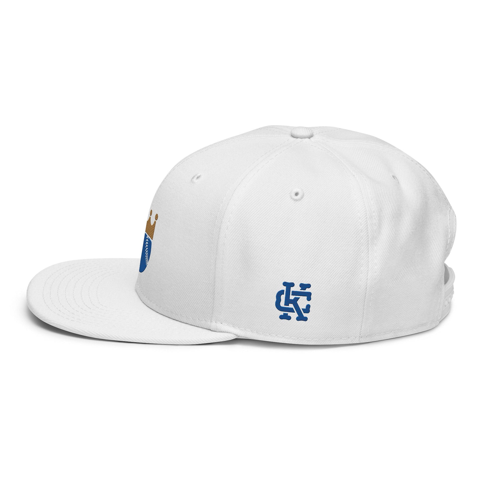 KC Swag Kansas City Royals White Crowned Baseball Flat Snapback Hat