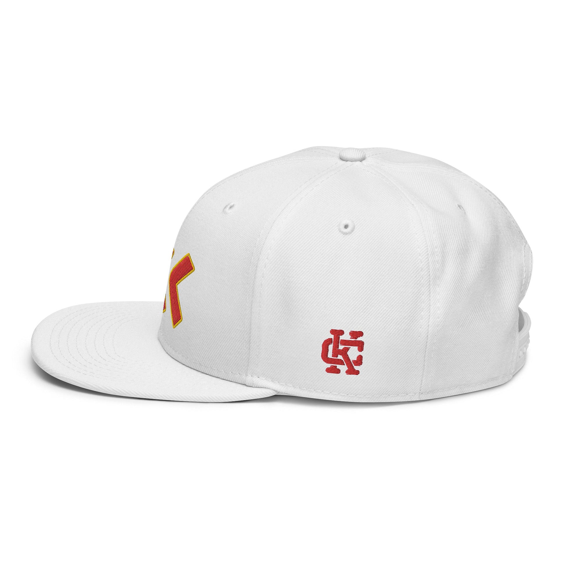 KC SWag Kansas City Chiefs White Greek KC Flat Snapback hat
