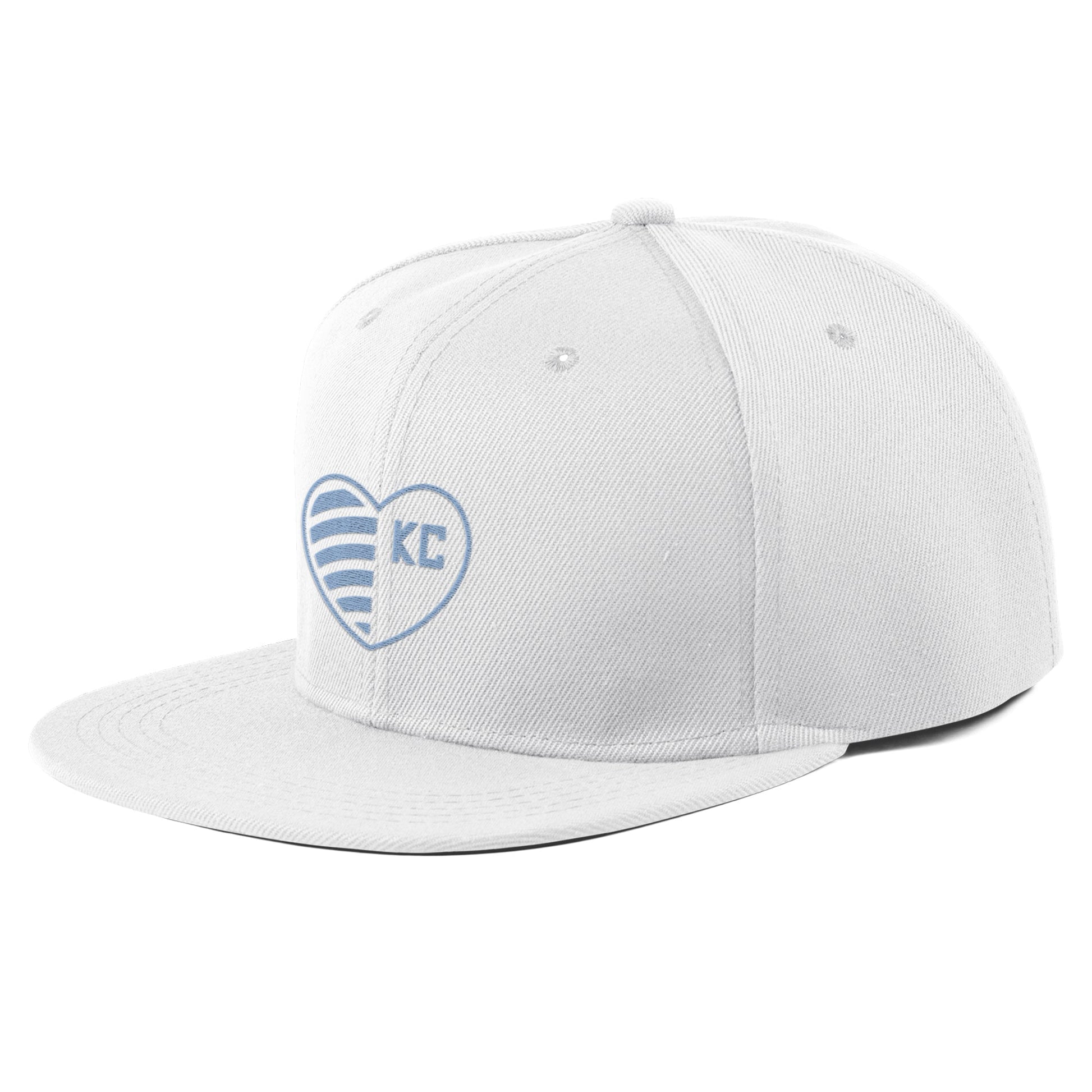 KC Swag Sporting Kansas City White Striped Heart Flat Snapback Hat