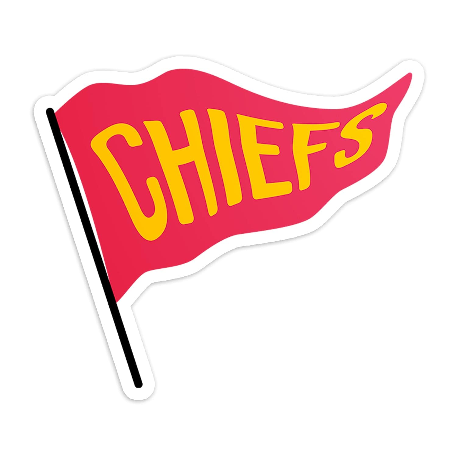 KC Swag Kansas City Chiefs red, yellow CHIEFS PENNANT vinyl die cut decal sticker 