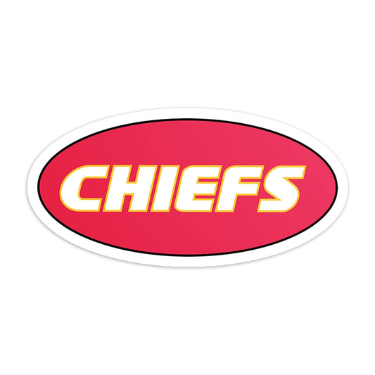 KC Swag Kansas City Chiefs red, yellow CHIEFS CLASSIC OVAL vinyl die cut decal sticker 