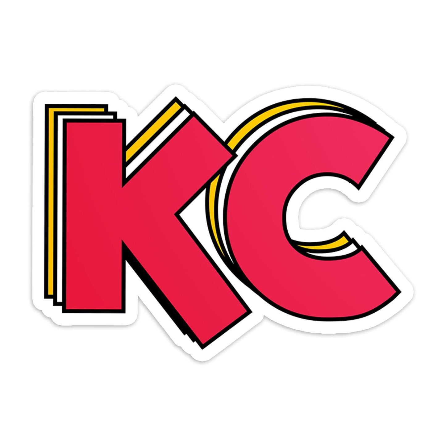 Red Stacked KC - Kansas City Chiefs Sticker