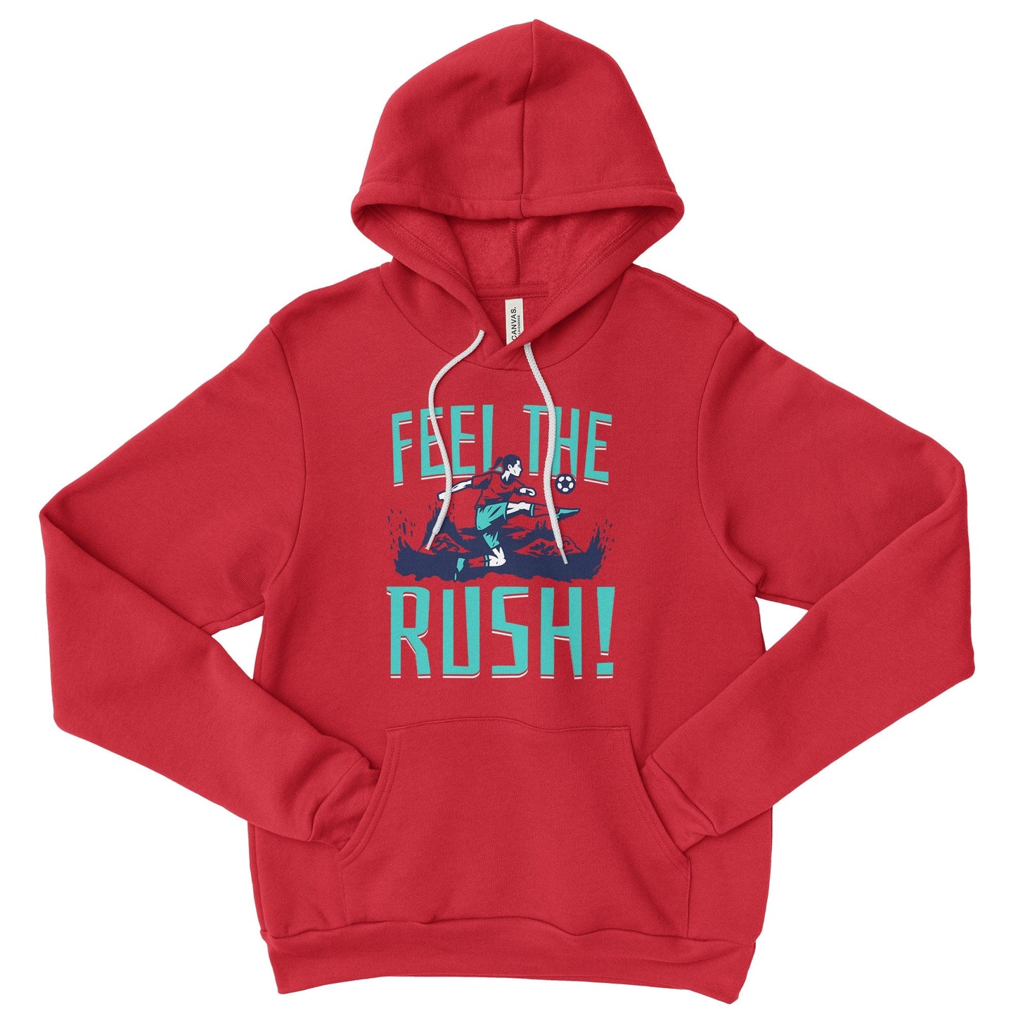 KC Swag Kansas City Current FEEL THE RUSH on red fleece pullover hoodie 