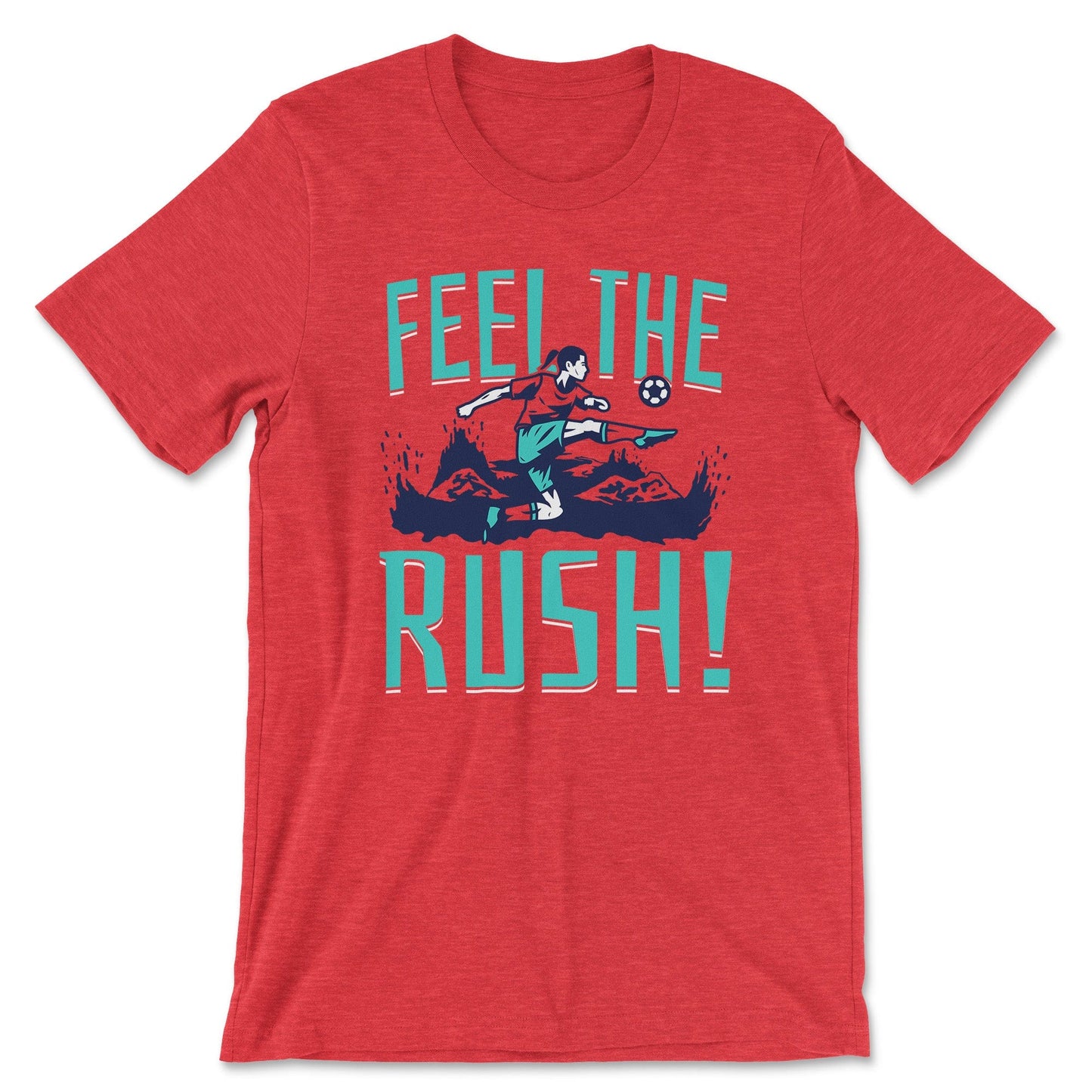 KC Swag Kansas City Current FEEL THE RUSH on heather red unisex t-shirt