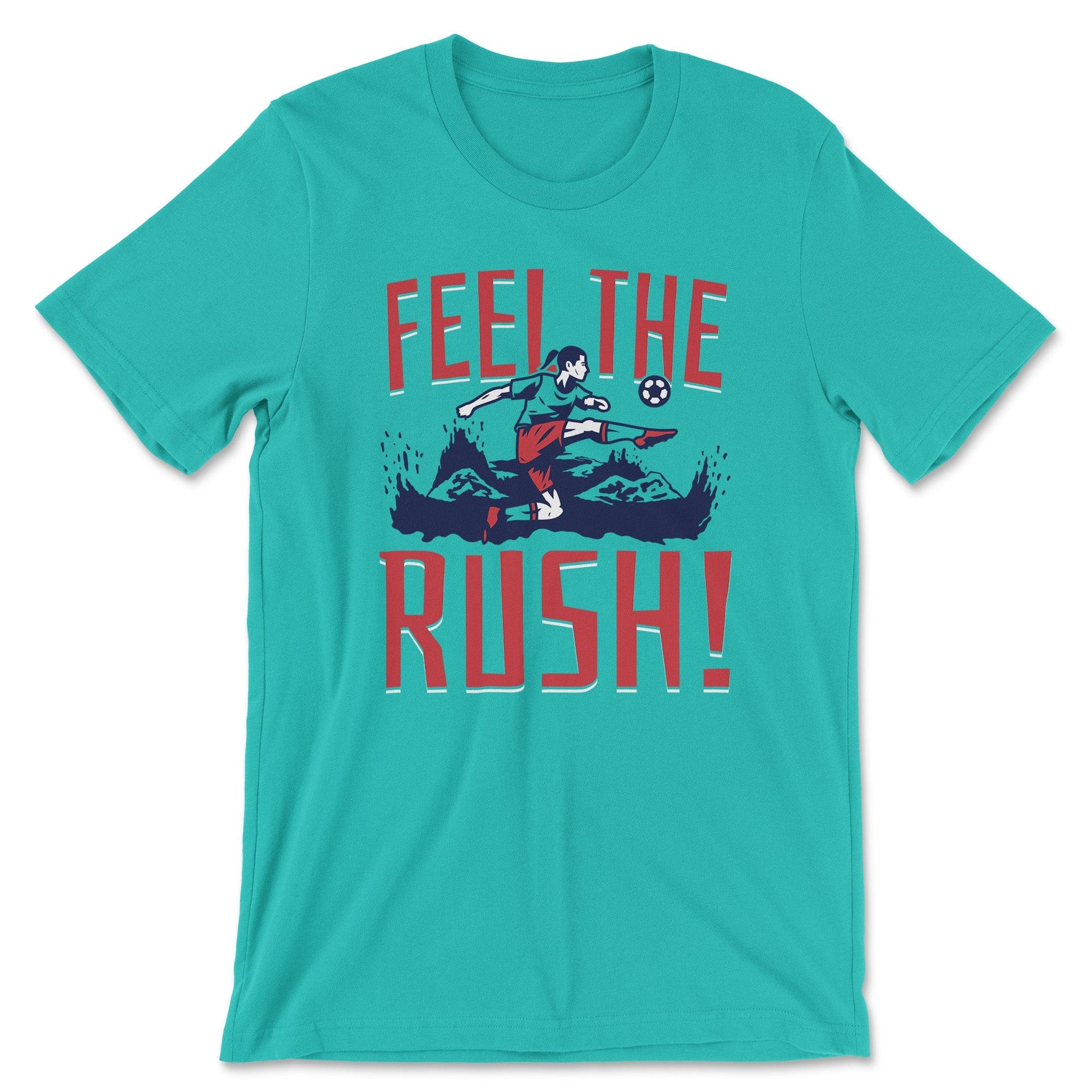 KC Swag Kansas City Current FEEL THE RUSH on teal unisex t-shirt