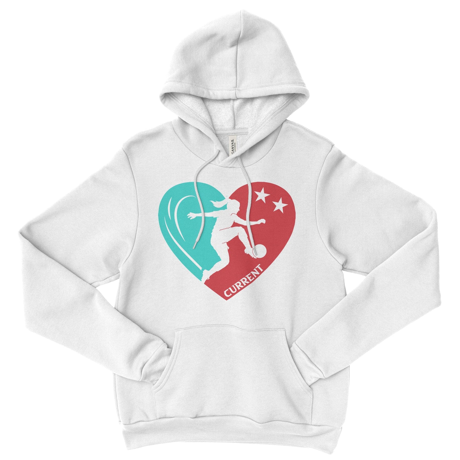 KC Swag Kansas City Current PLAYER HEART on white fleece pullover hoodie 