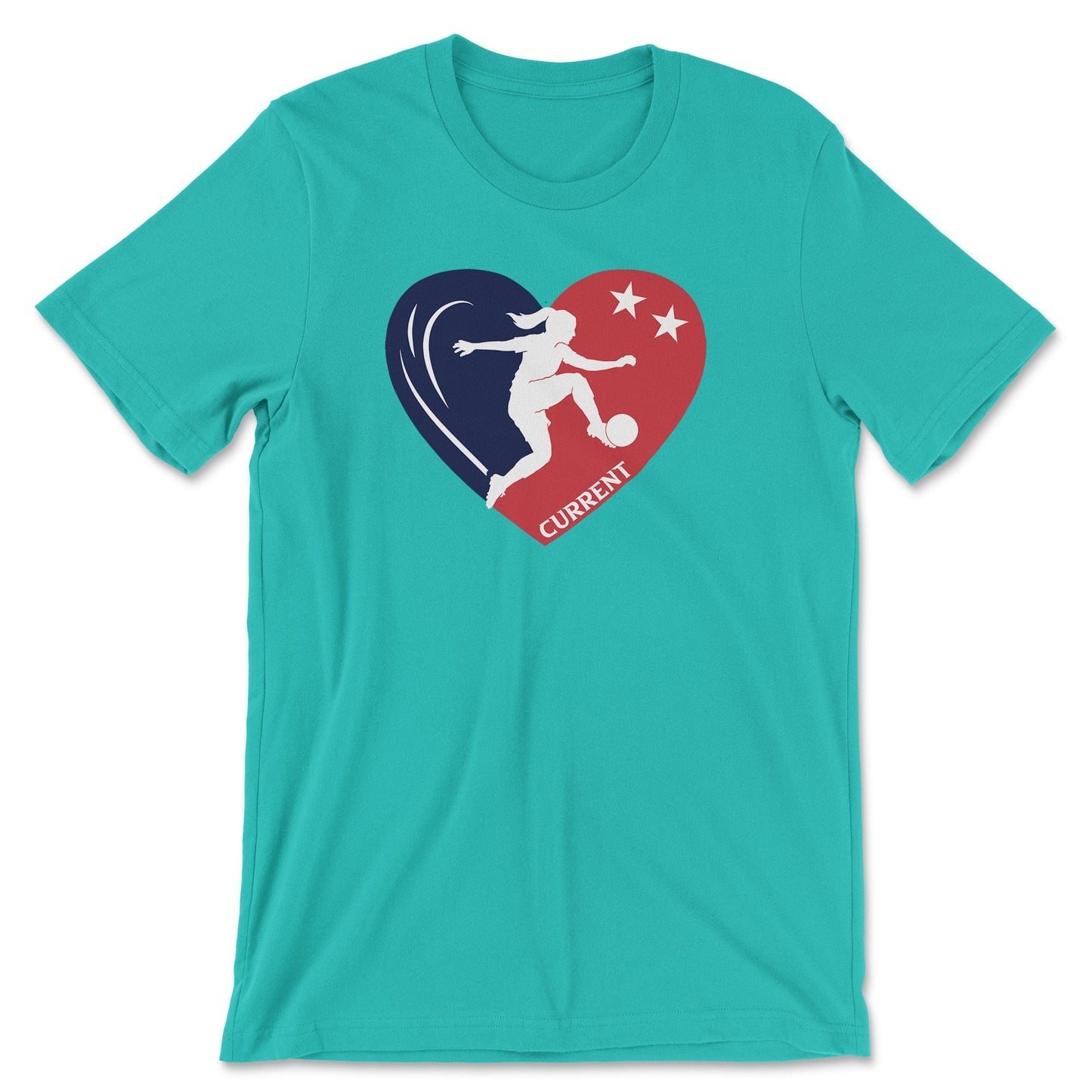 KC Swag Kansas City Current PLAYER HEART on teal unisex t-shirt