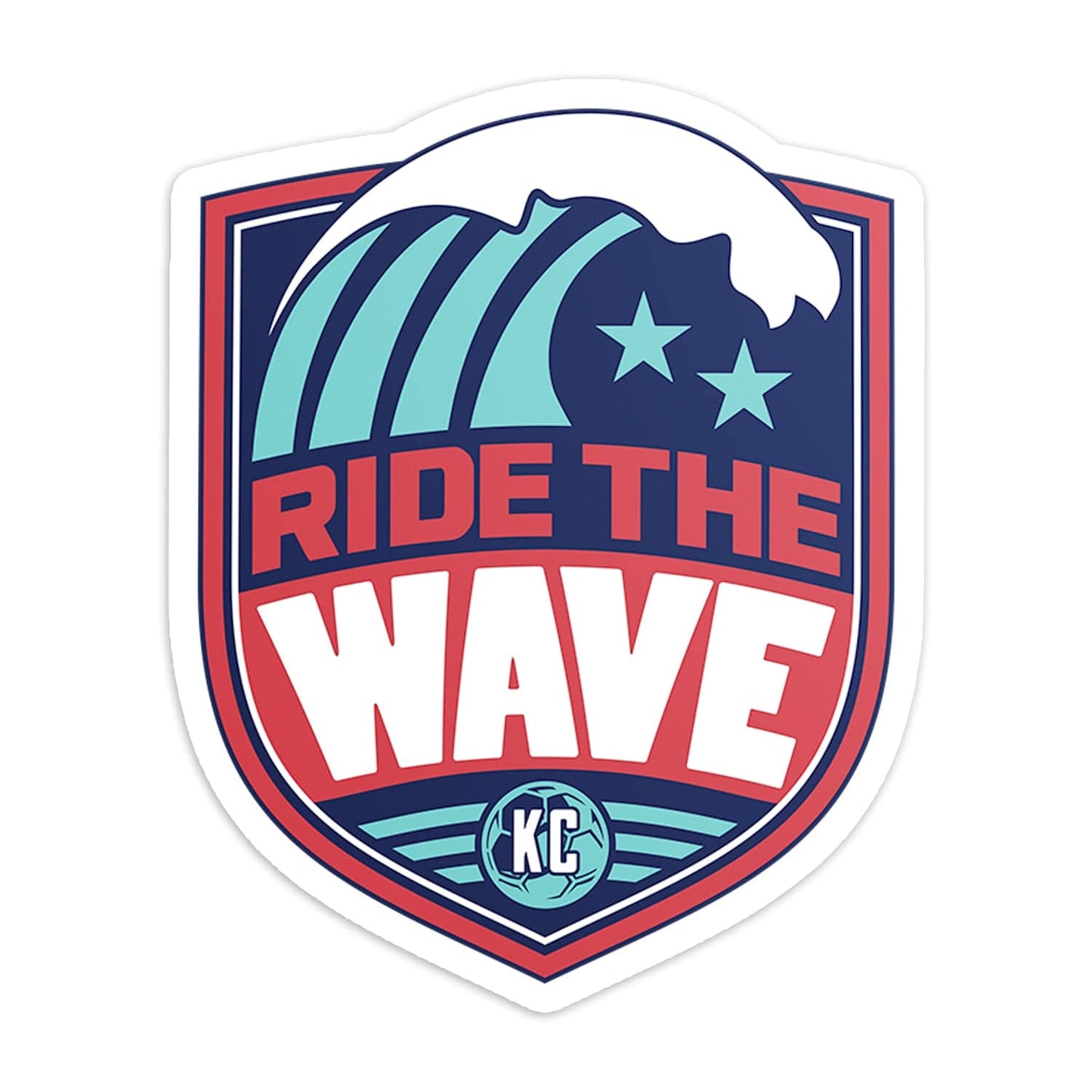 KC Swag Kansas City Current RIDE THE WAVE die-cut sticker decal made from waterproof vinyl 