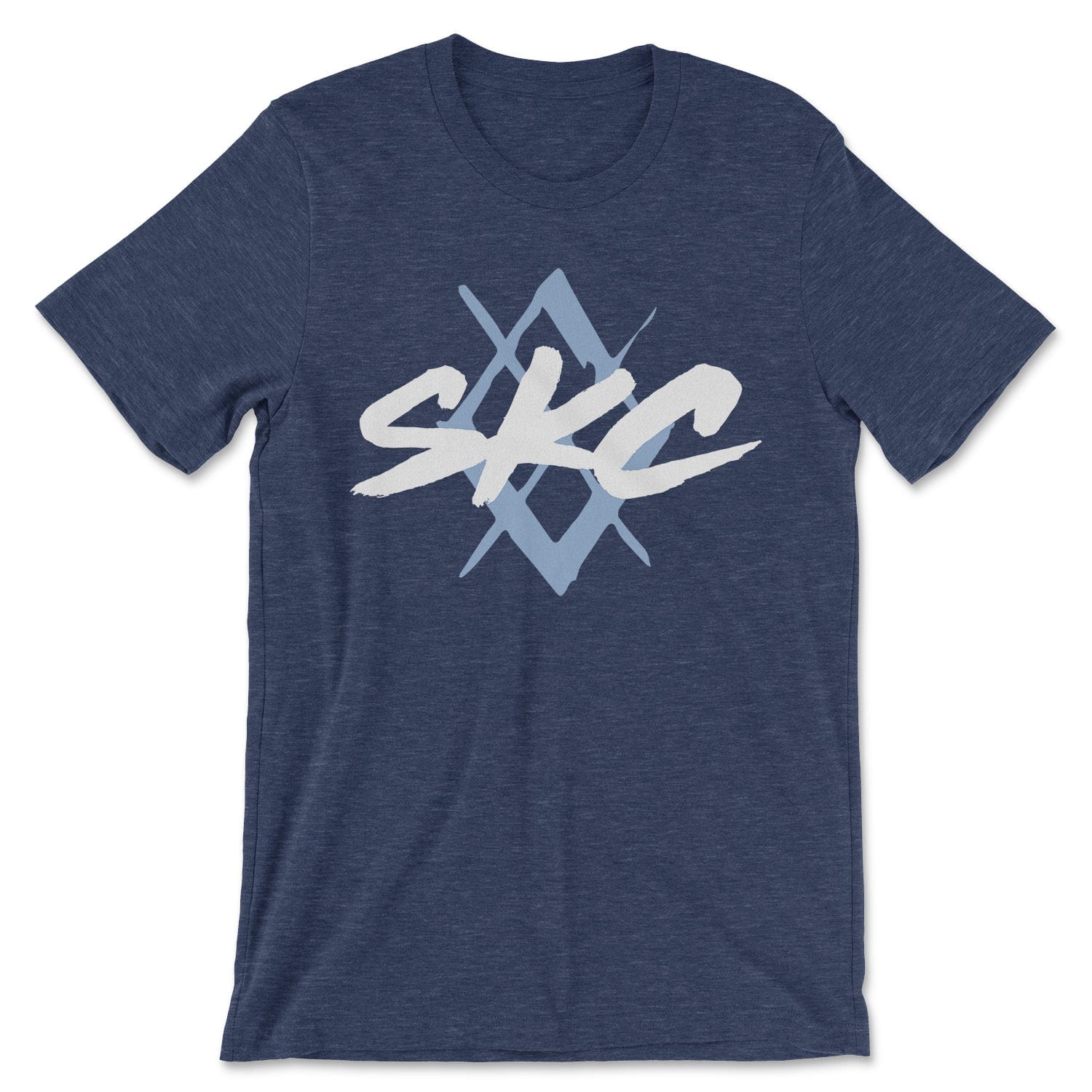 KC Swag Sporting Kansas City PAINTED SKC DIAMOND on heather navy unisex t-shirt 