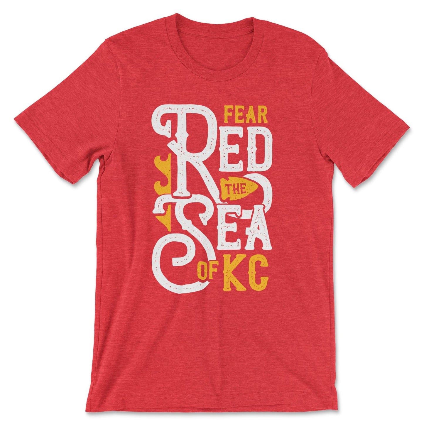 KC Swag Kansas City Chiefs SEA OF RED on heather red t-shirt