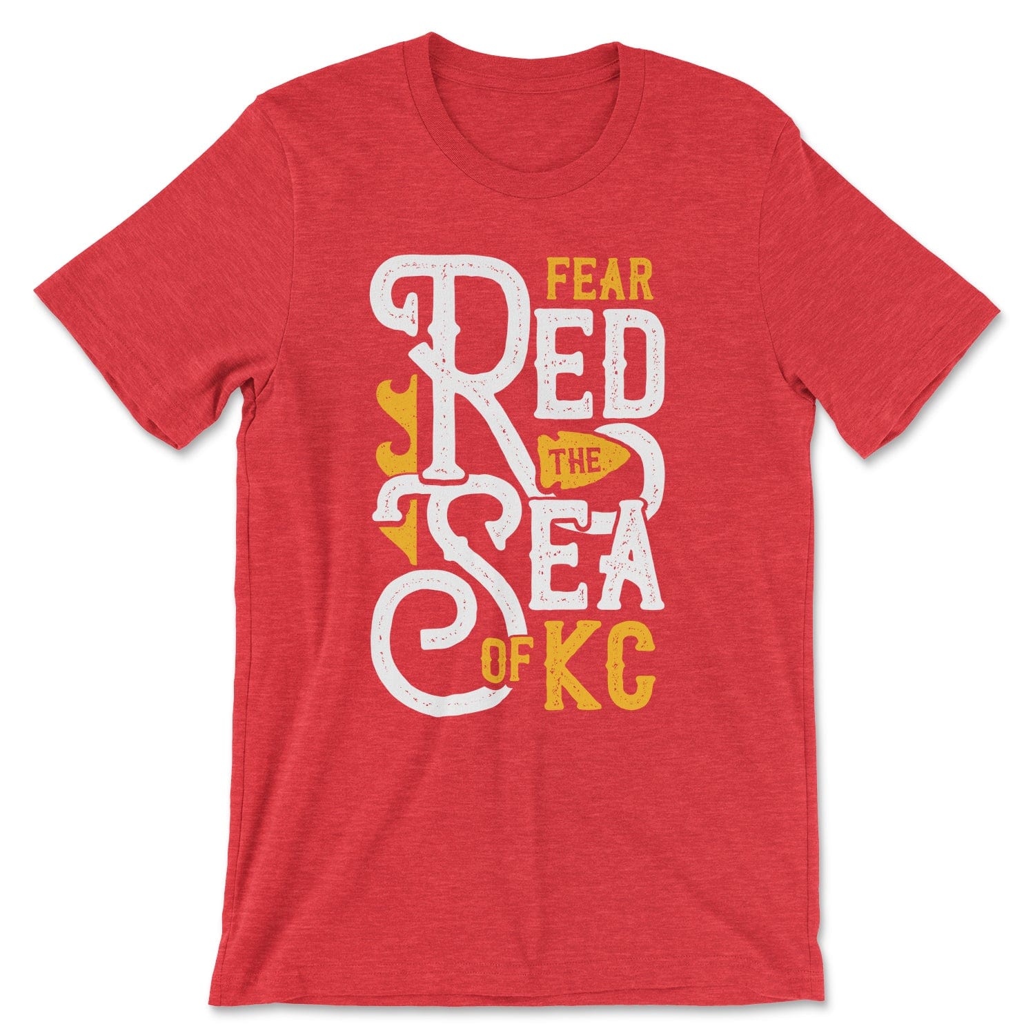KC Swag Kansas City Chiefs SEA OF RED on heather red t-shirt