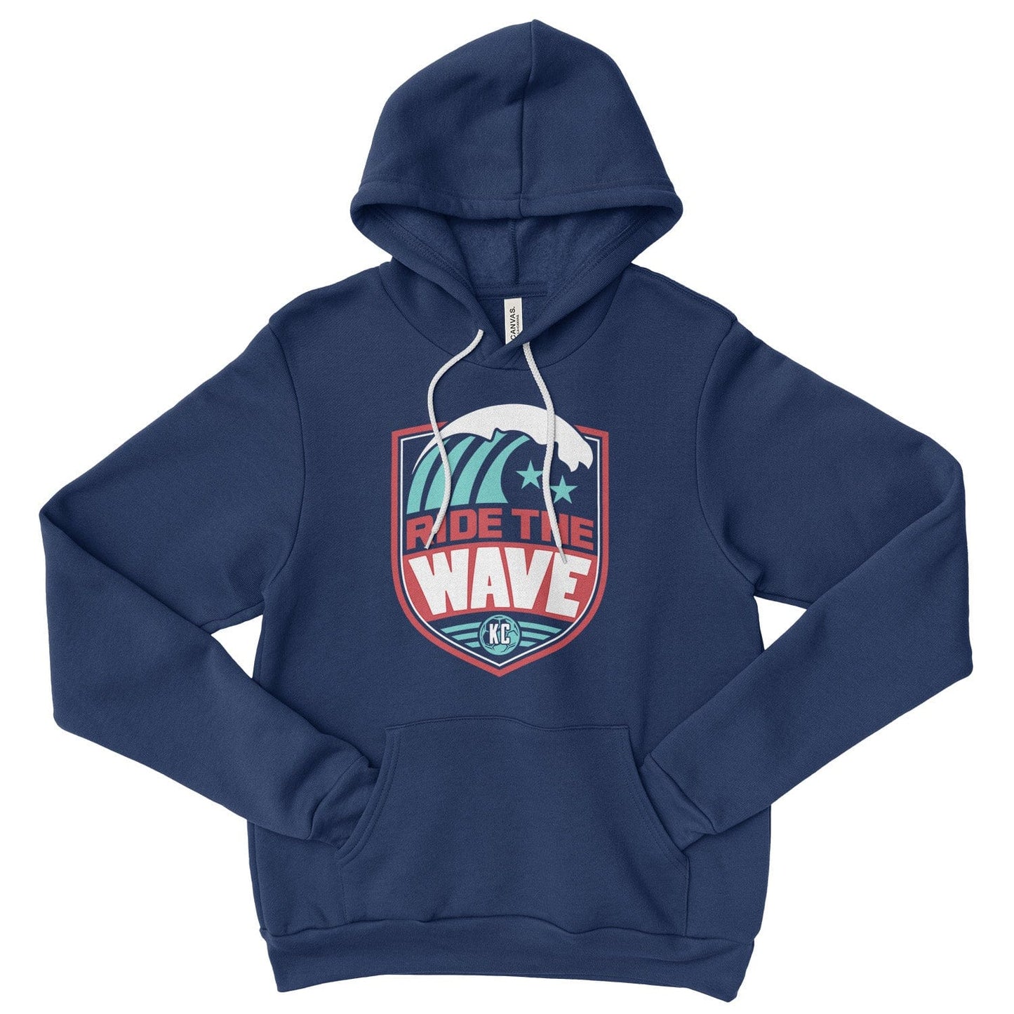KC Swag Kansas City Current RIDE THE WAVE on navy fleece pullover hoodie 