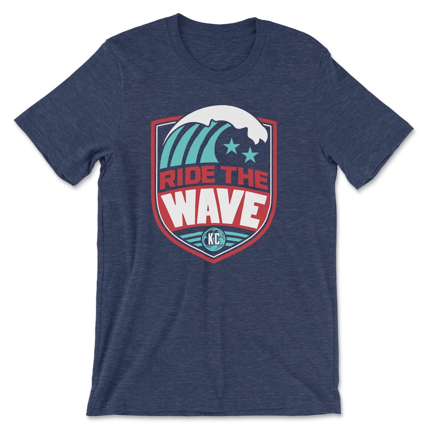 KC Swag Kansas City Current RIDE THE WAVE on heather navy unisex t-shirt
