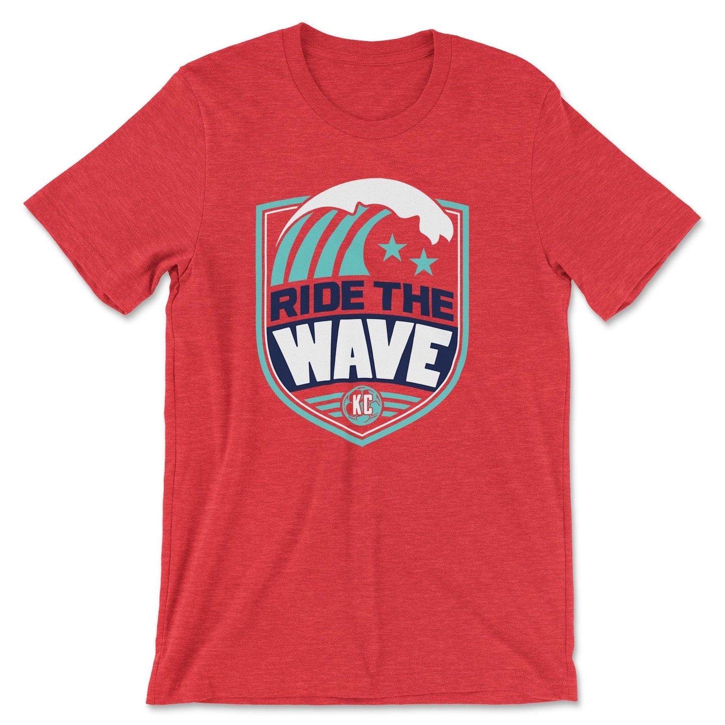 KC Swag Kansas City Current RIDE THE WAVE on heather red unisex t-shirt