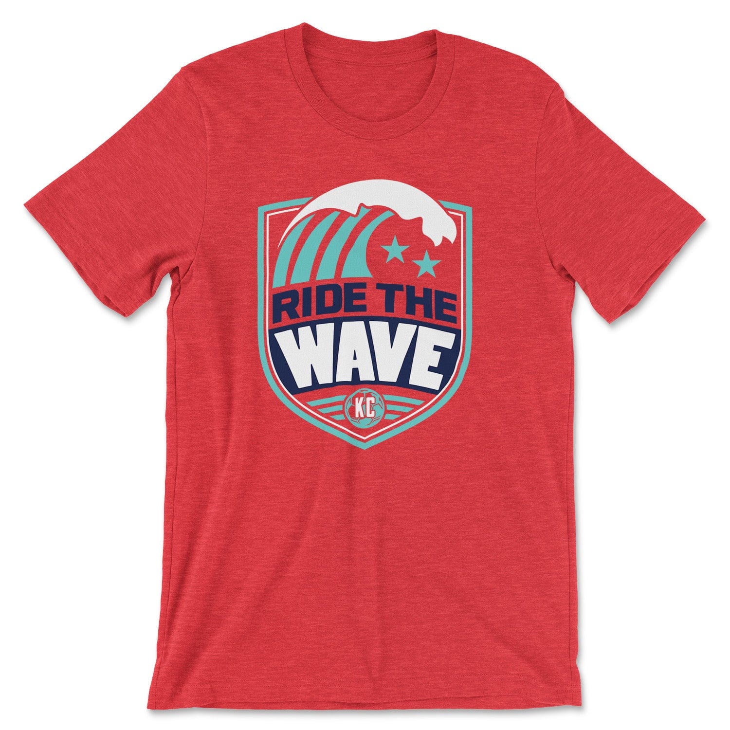 KC Swag Kansas City Current RIDE THE WAVE on heather red unisex t-shirt
