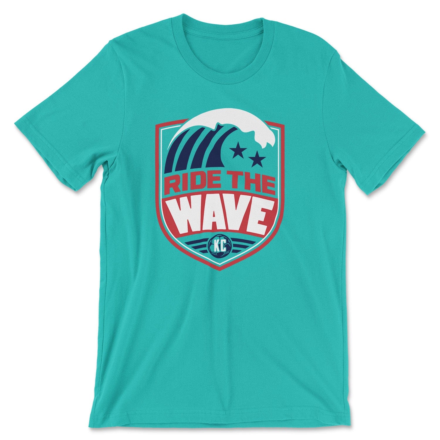 KC Swag Kansas City Current RIDE THE WAVE on teal unisex t-shirt