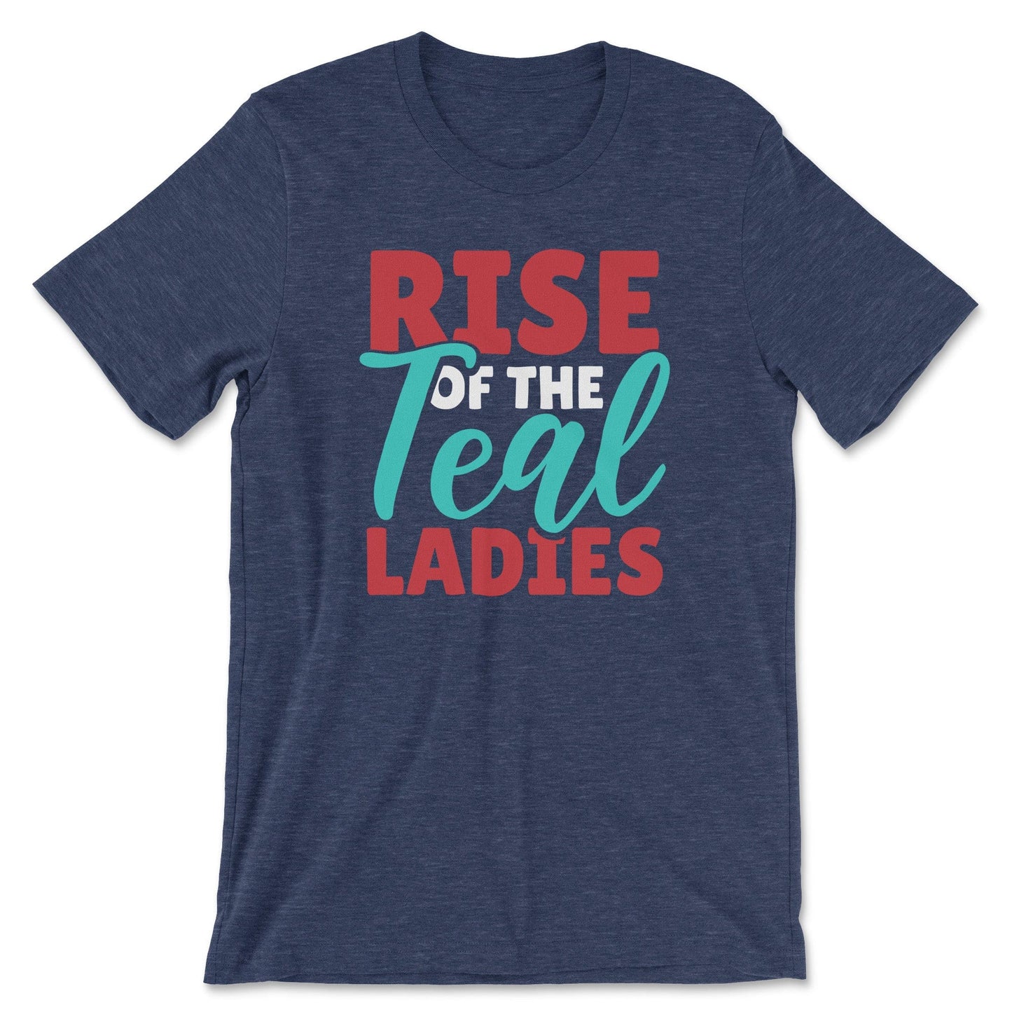 KC Swag Kansas City Current RISE OF THE TEAL LADIES on heather navy blue unisex t-shirt 