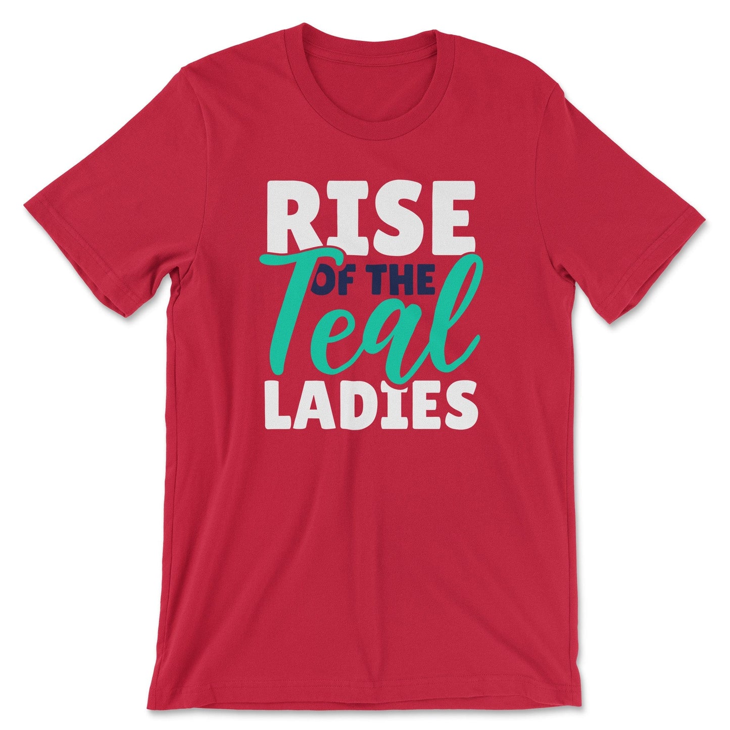 KC Swag Kansas City Current RISE OF THE TEAL LADIES on red unisex t-shirt 