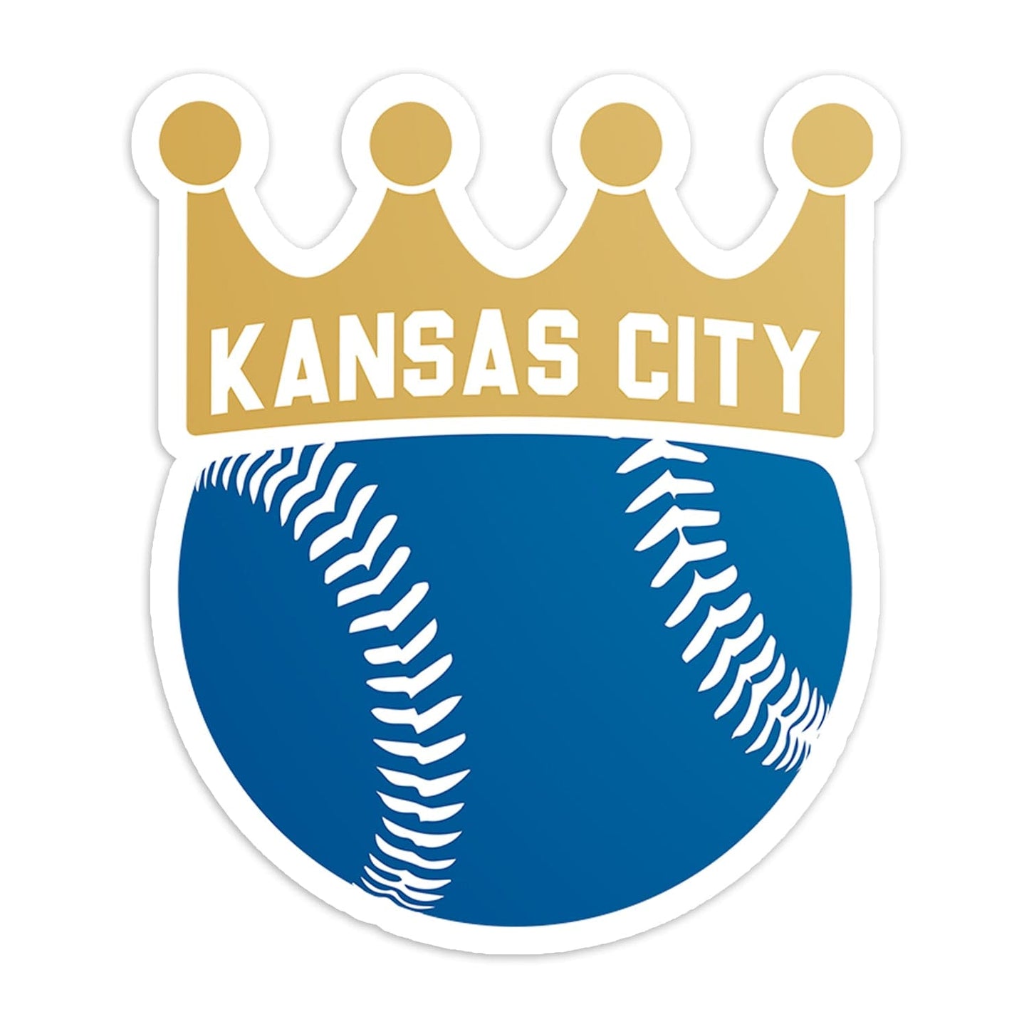KC Swag Kansas City Royals blue, gold, BASEBALL CROWN vinyl die cut decal sticker 