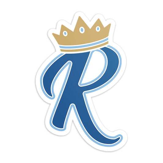 KC Swag Kansas City Royals blue, gold, powder blue CROWN R vinyl die cut decal sticker 